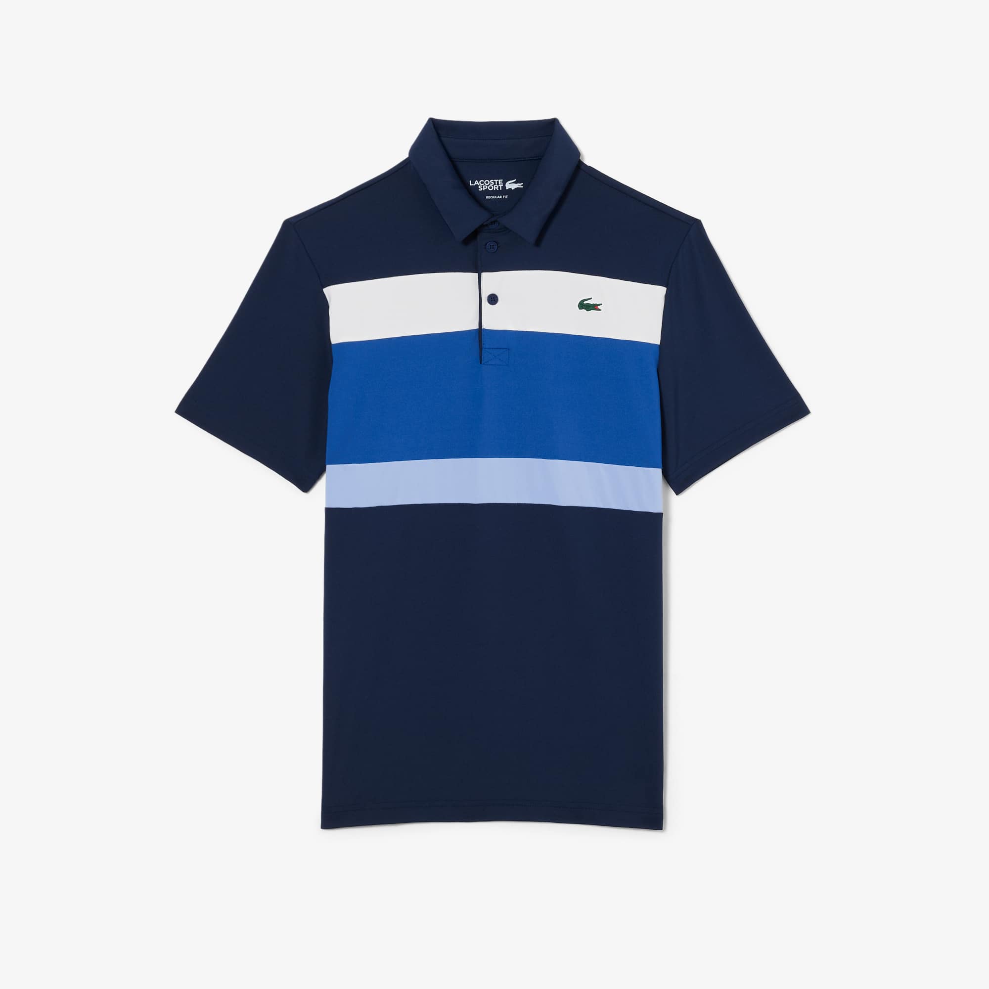 Men's Regular Fit Colorblock Golf Polo - Navy Blue / Blue / White