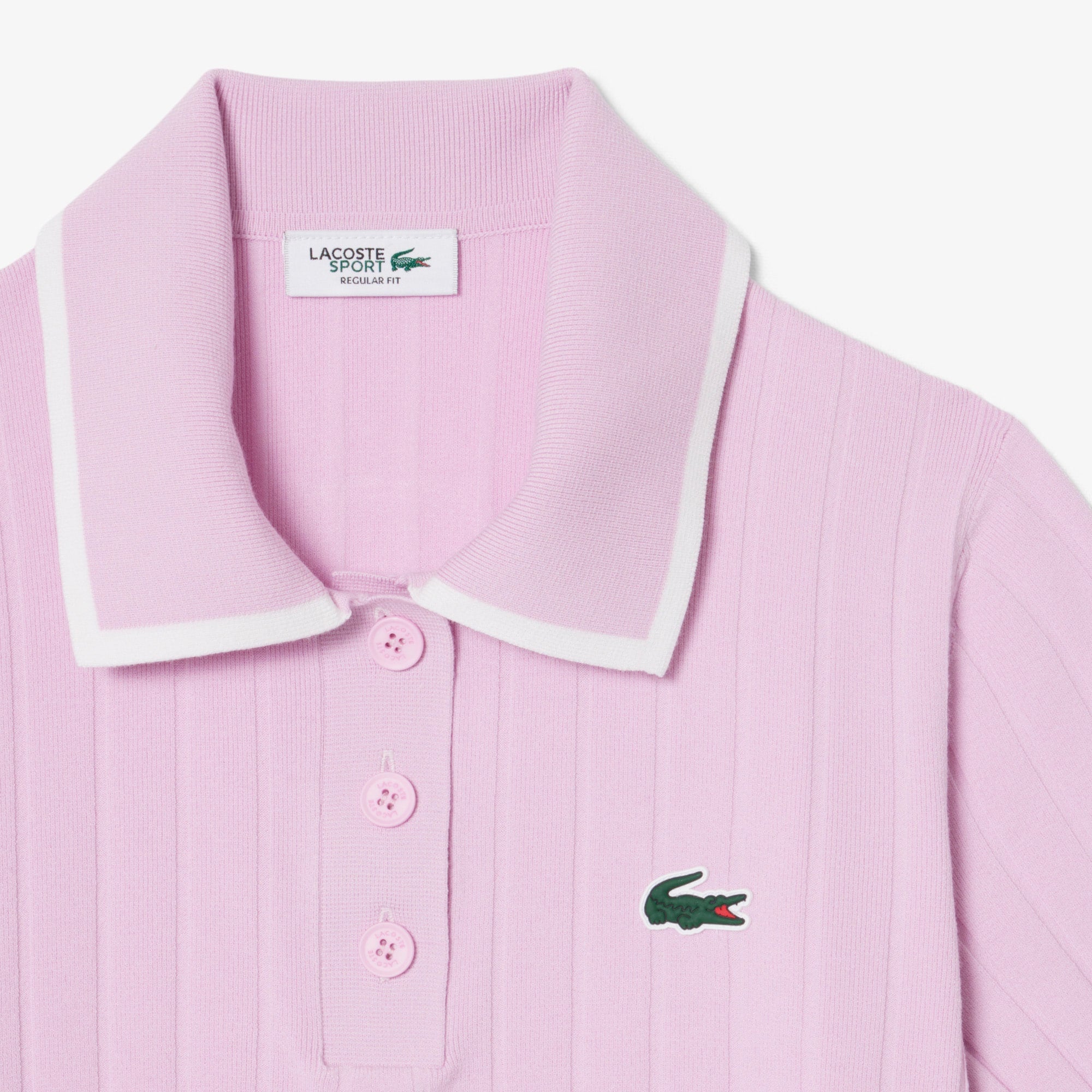 Women's Short Sleeve Polo Collar Golf Sweater - Rose / Blanc