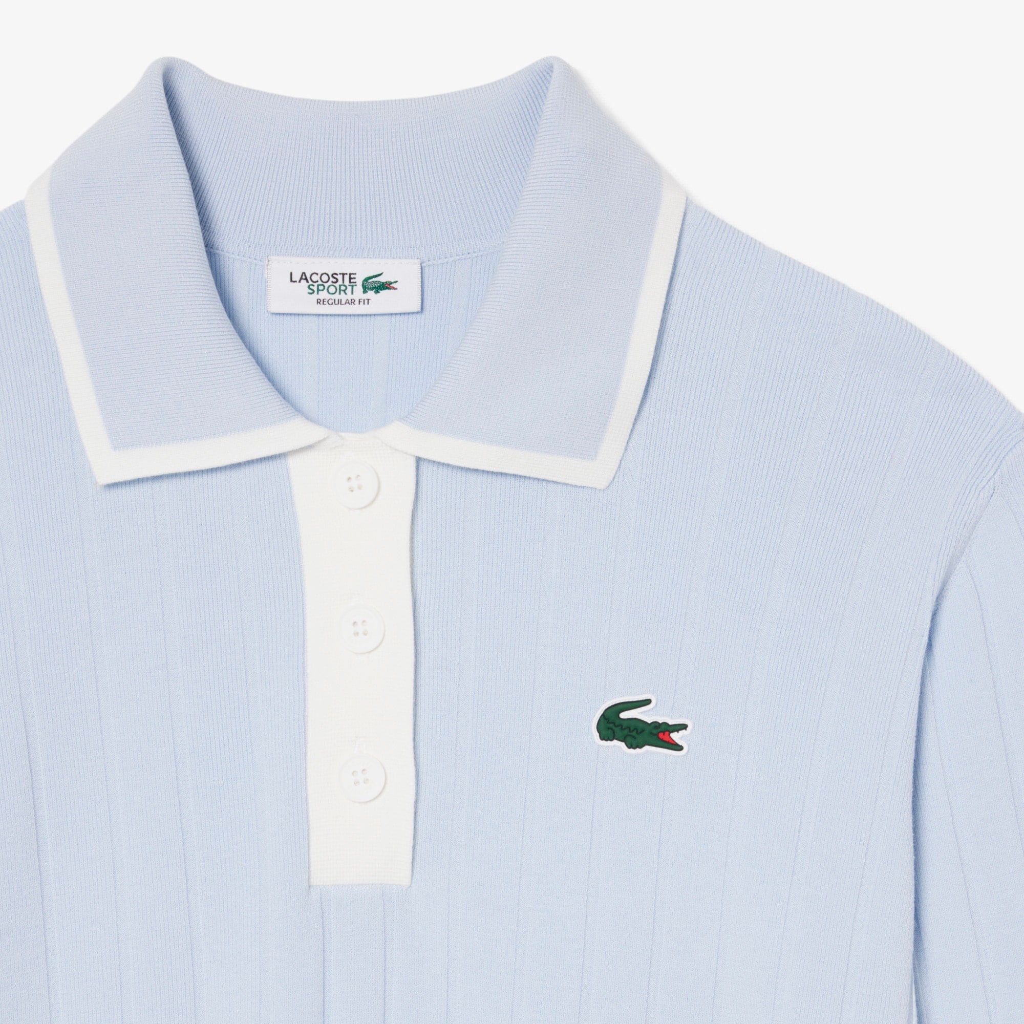 Women's Polo Collar Stretch Golf Sweater - Bleu Clair / Blanc