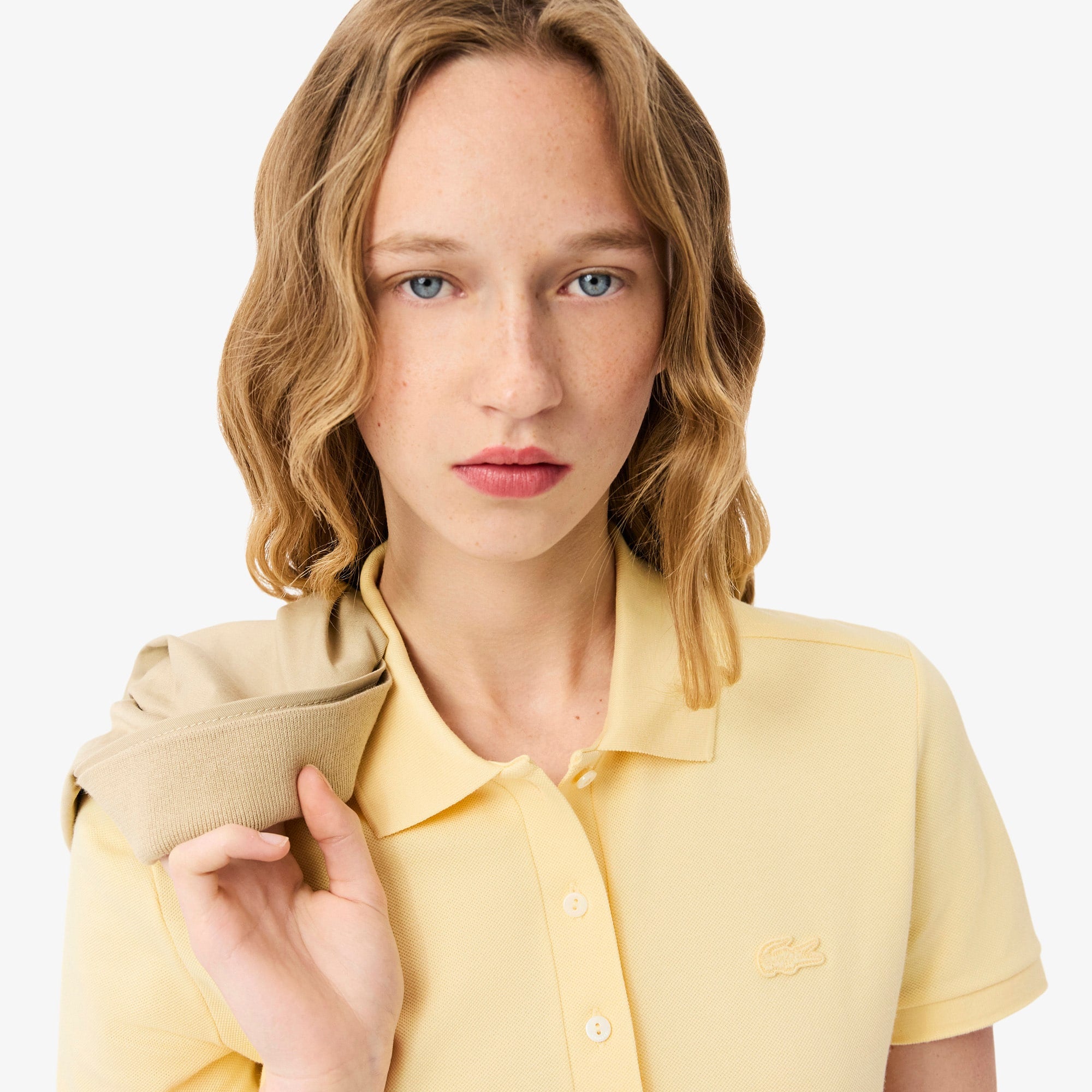 Women's L.12.D Slim Fit Stretch Mini Piqué Polo - Yellow