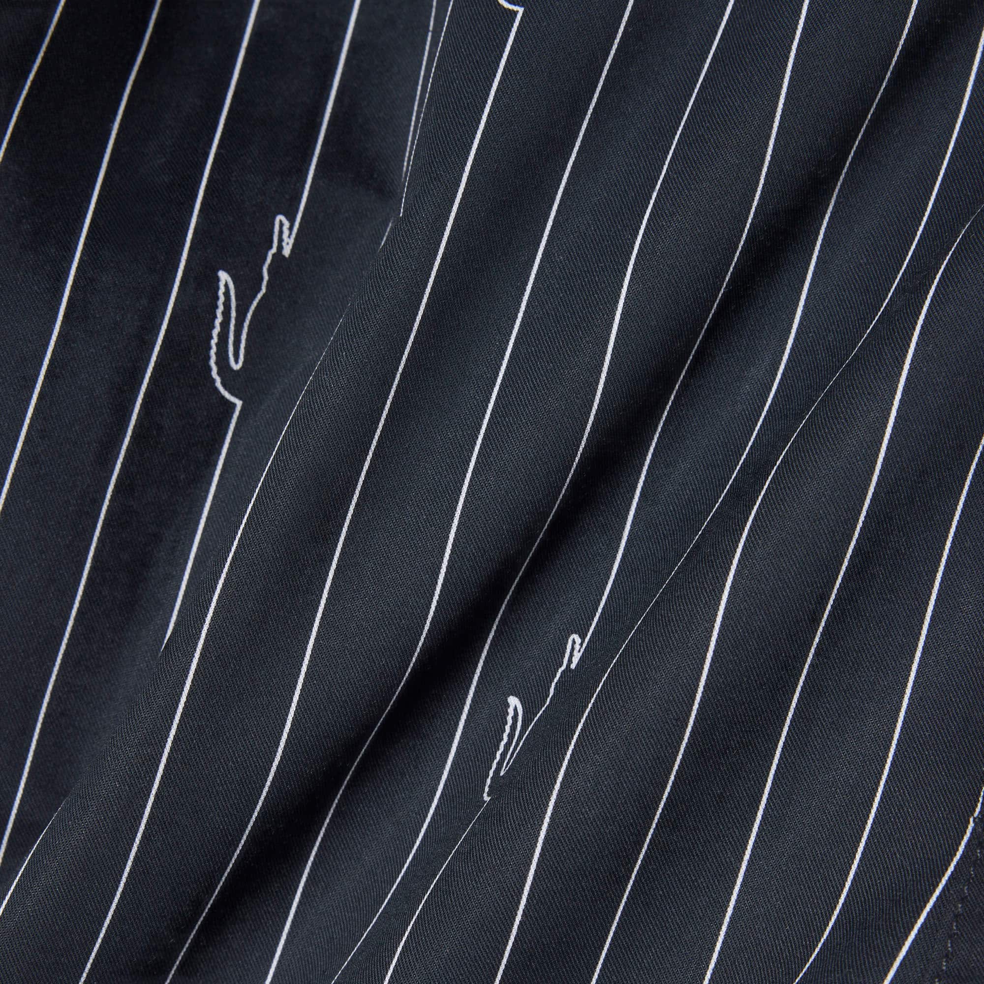 Print Stripe Cotton Shorts - Noir / Blanc