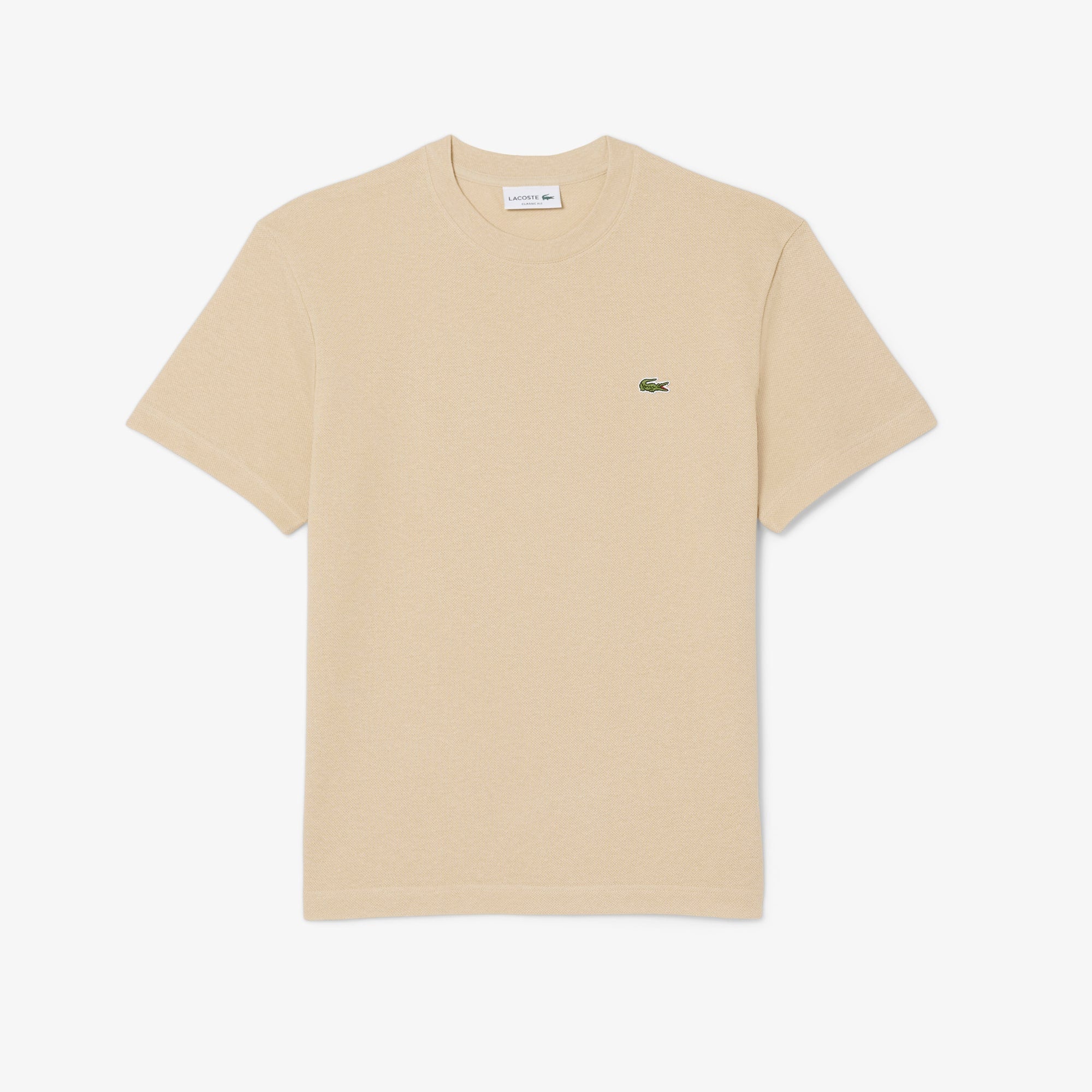 Heavy Cotton and Linen Piqué T-Shirt - Beige