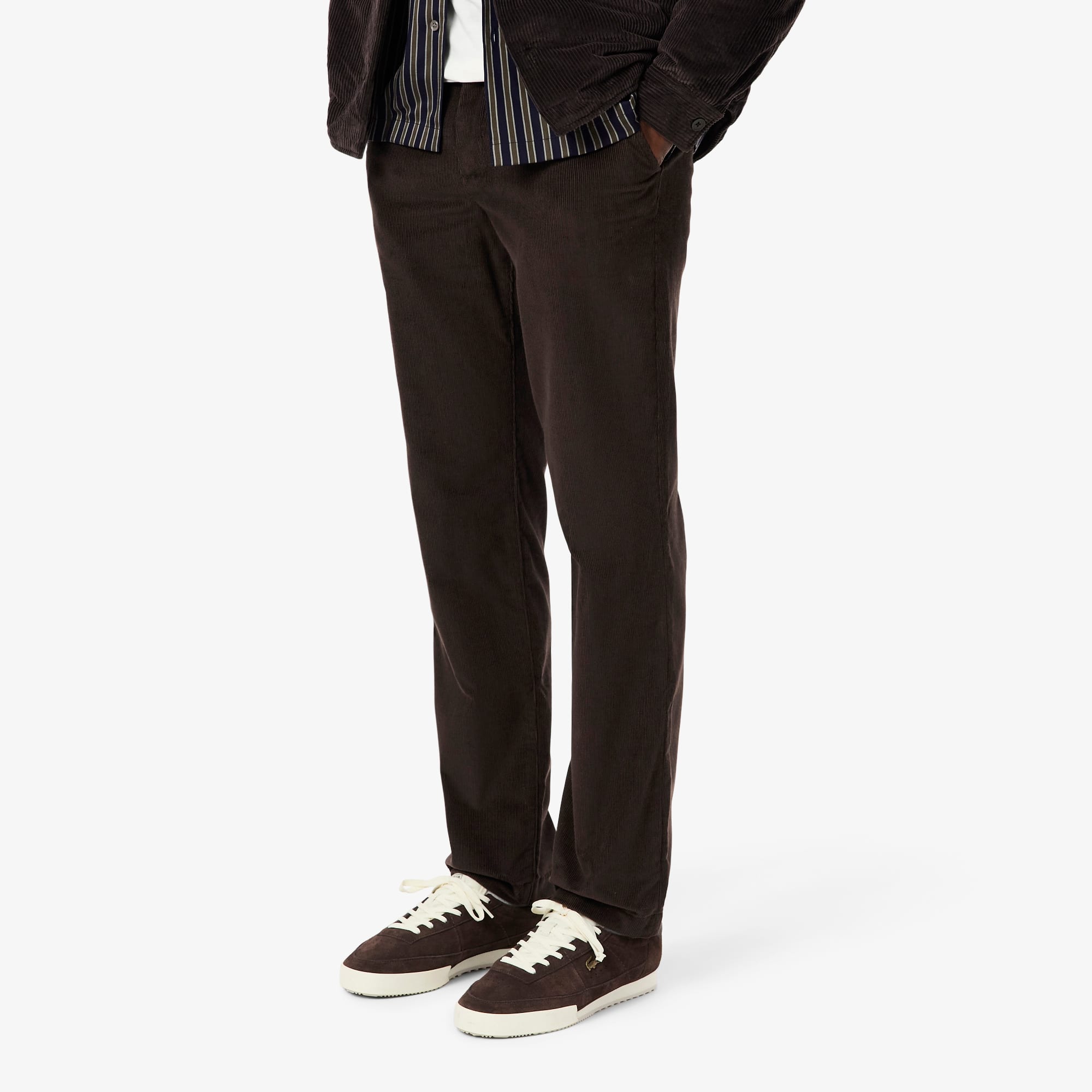 Men's Regular Fit Corduroy Chino Pants - Brown