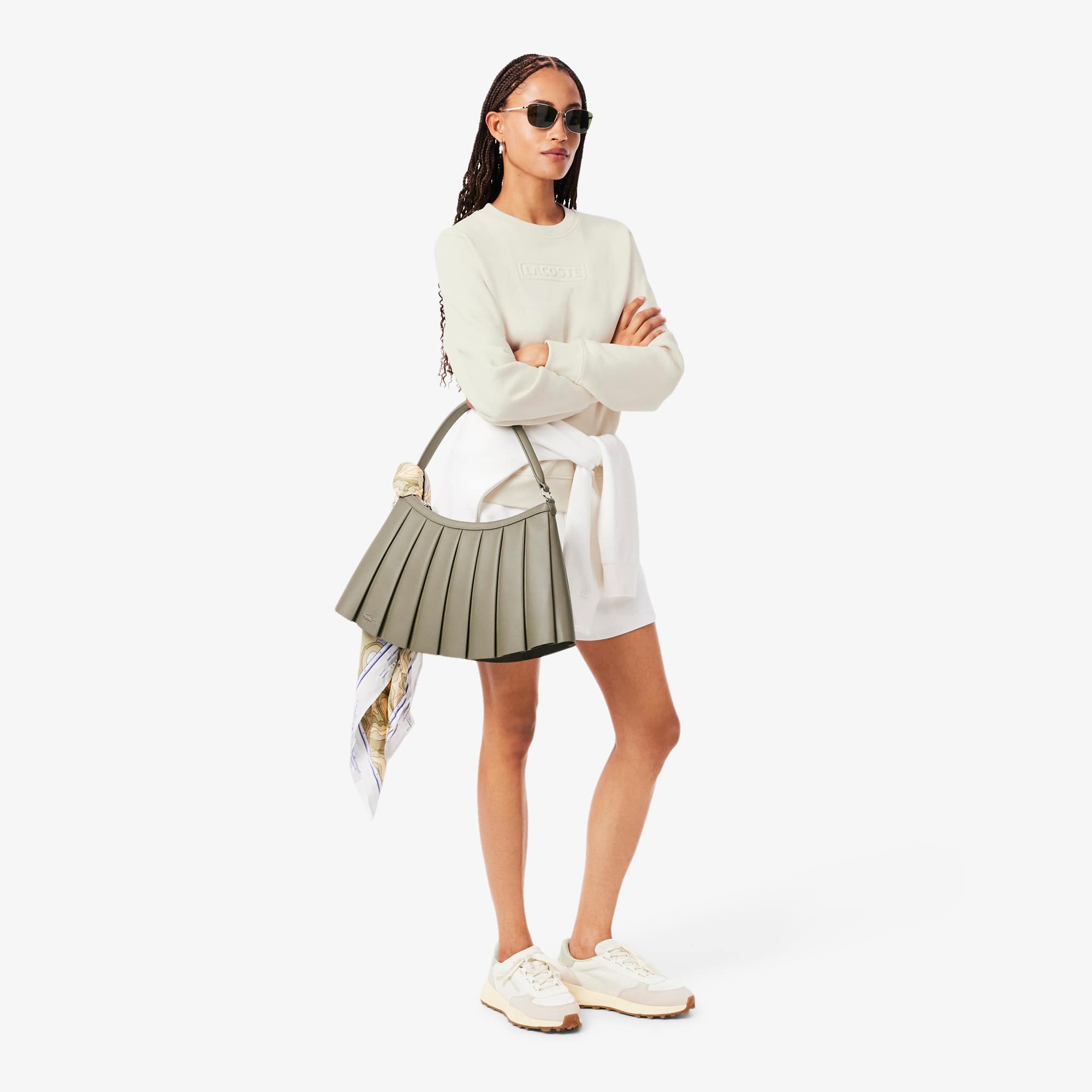 Women's Embossed Logo Cotton Sweatshirt - Cream
