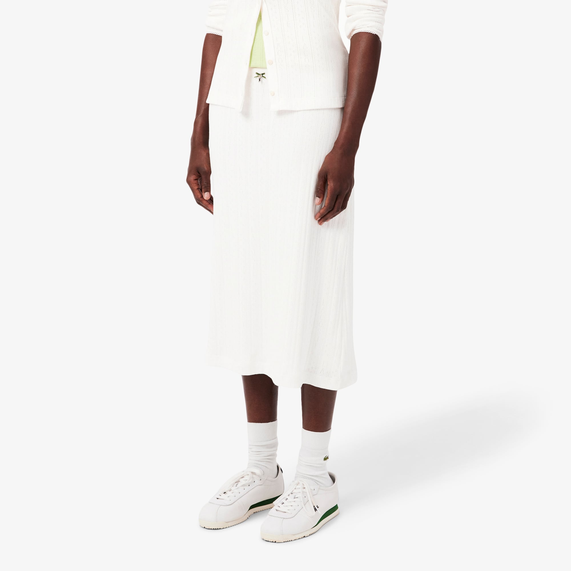 Cotton Midi Skirt - White