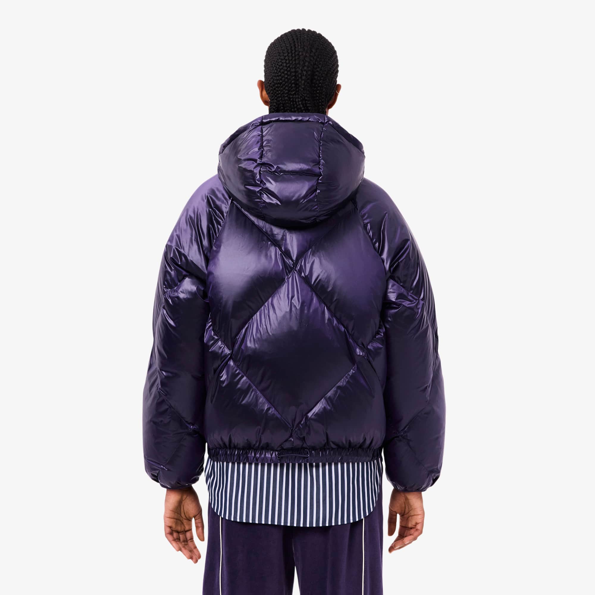 Women's Oversized Water-Repellent Down Jacket - Purple / Brown