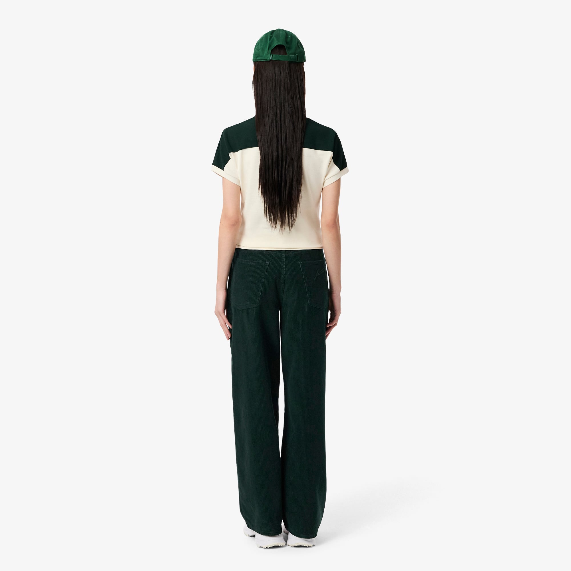 Women's Wide Leg Corduroy Pants - Forest green