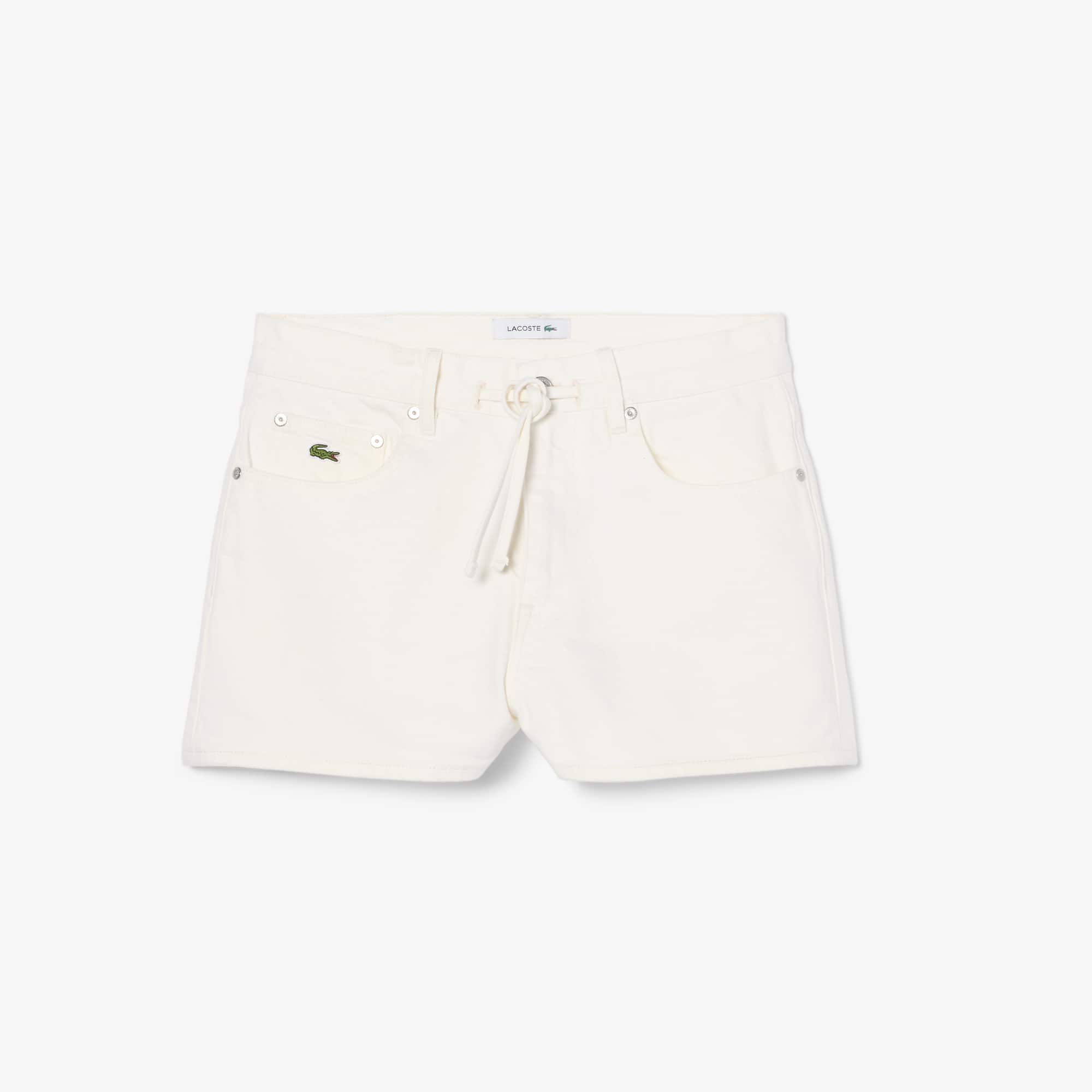 Cotton Denim Shorts - White