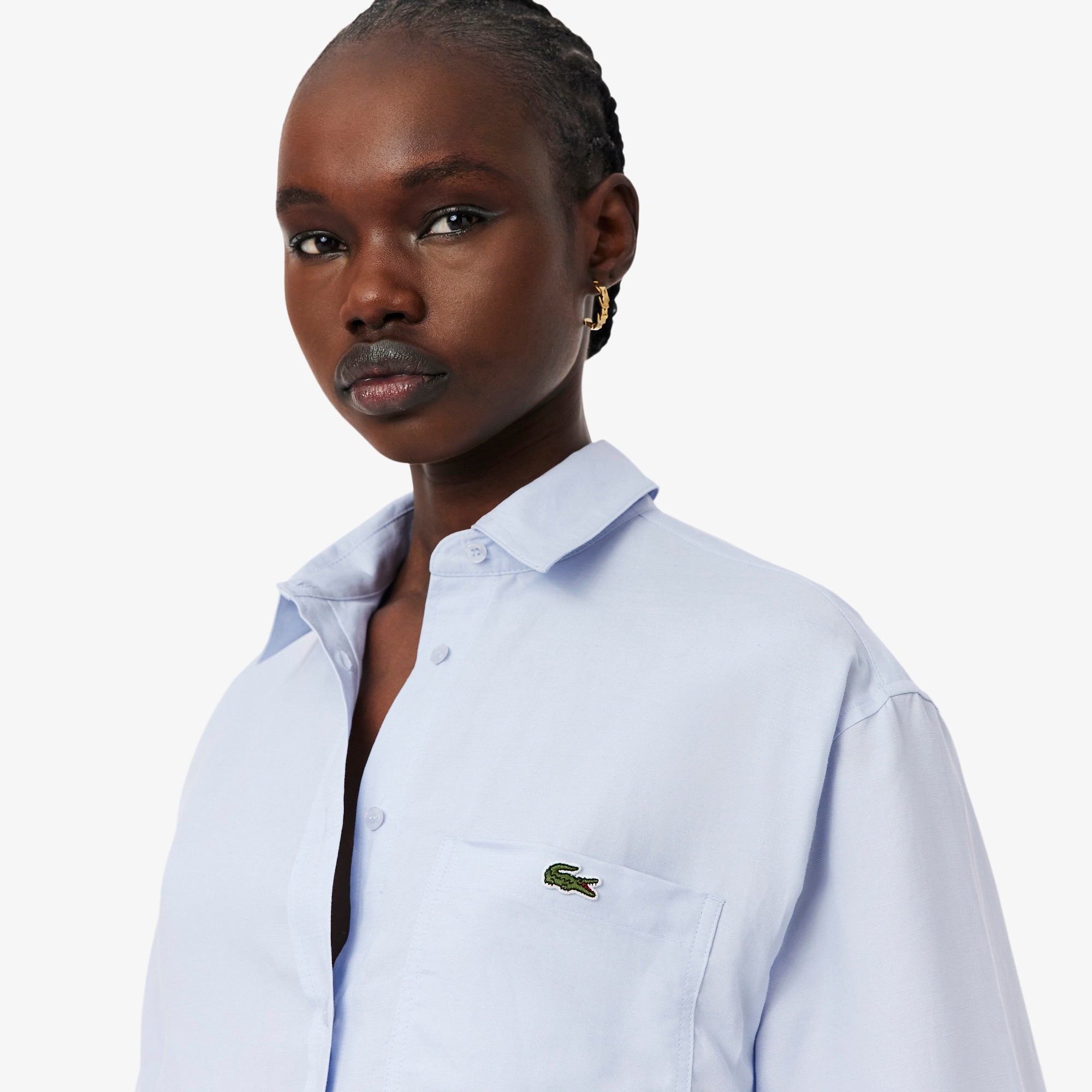 Oversized Linen Blend Shirt - Phoenix blue