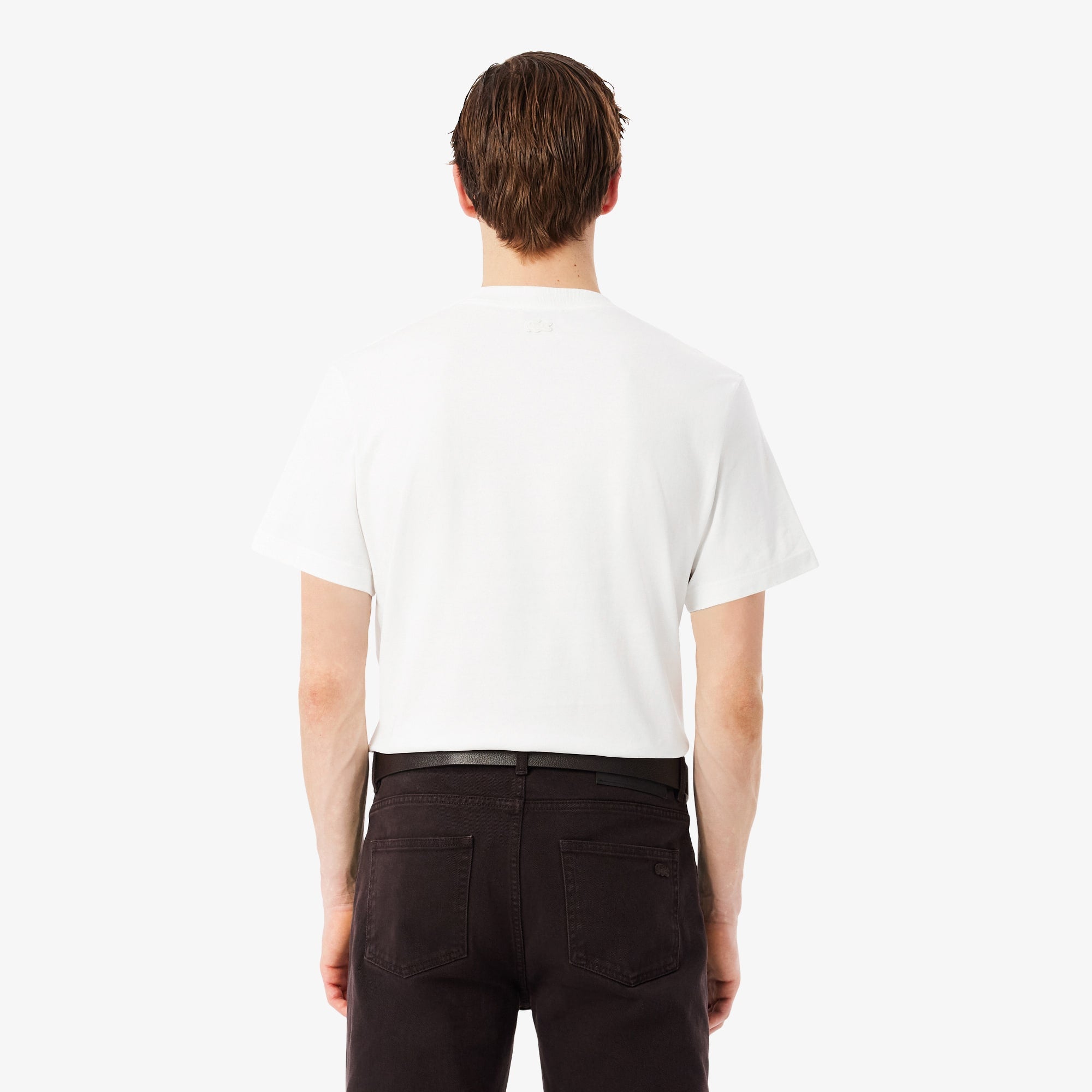 Classic Fit Heavy Badge Accent T-Shirt - White
