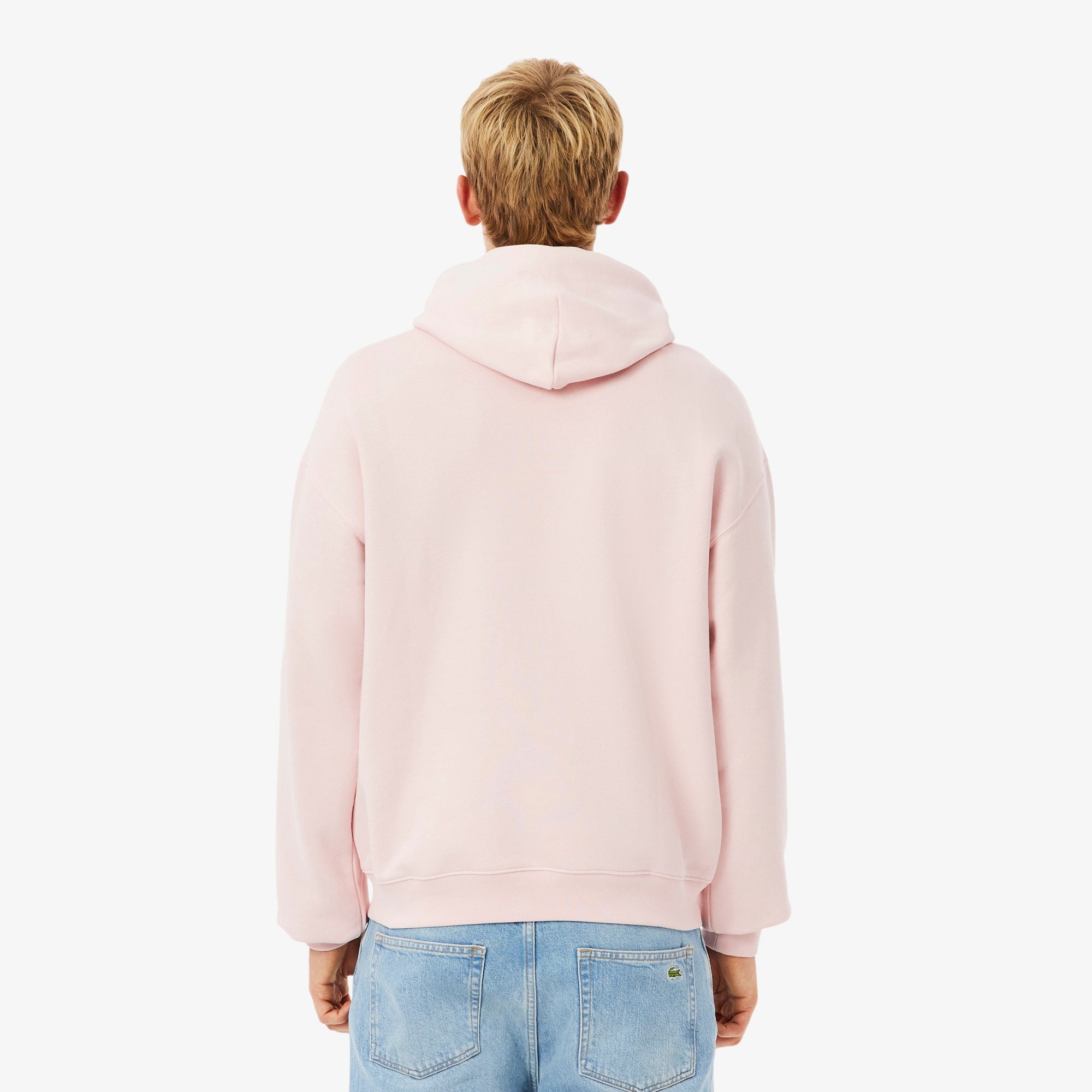 Men's Printed Fleece Hoodie - Light Pink