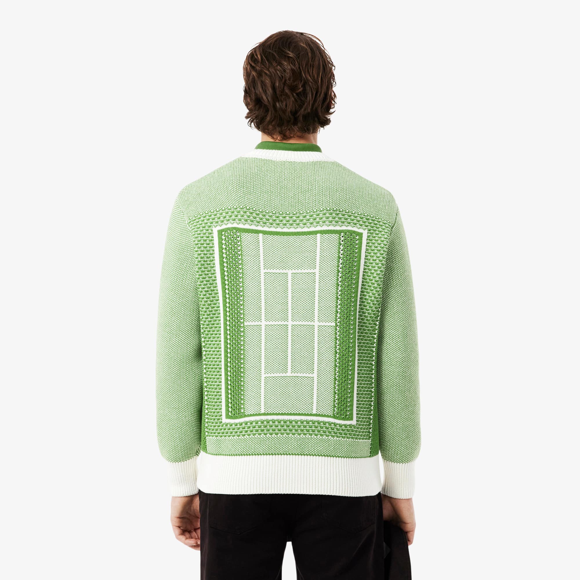 Tennis Court Graphic Sweater - Vert / Blanc