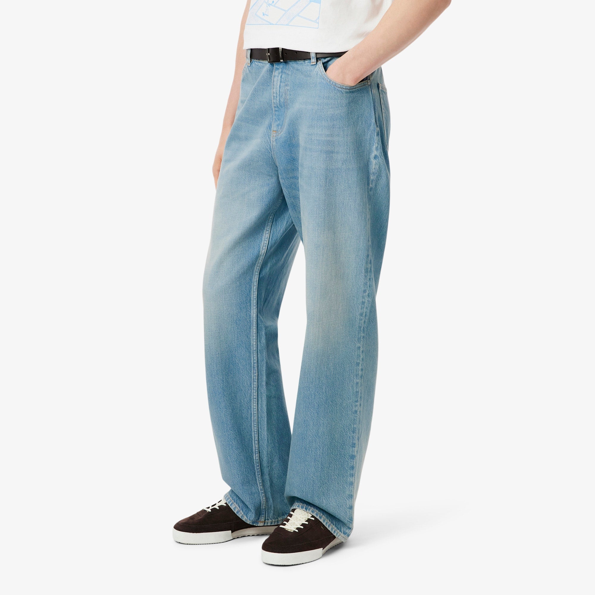 Men's Loose Fit 5-Pocket Denim Jeans - Blue