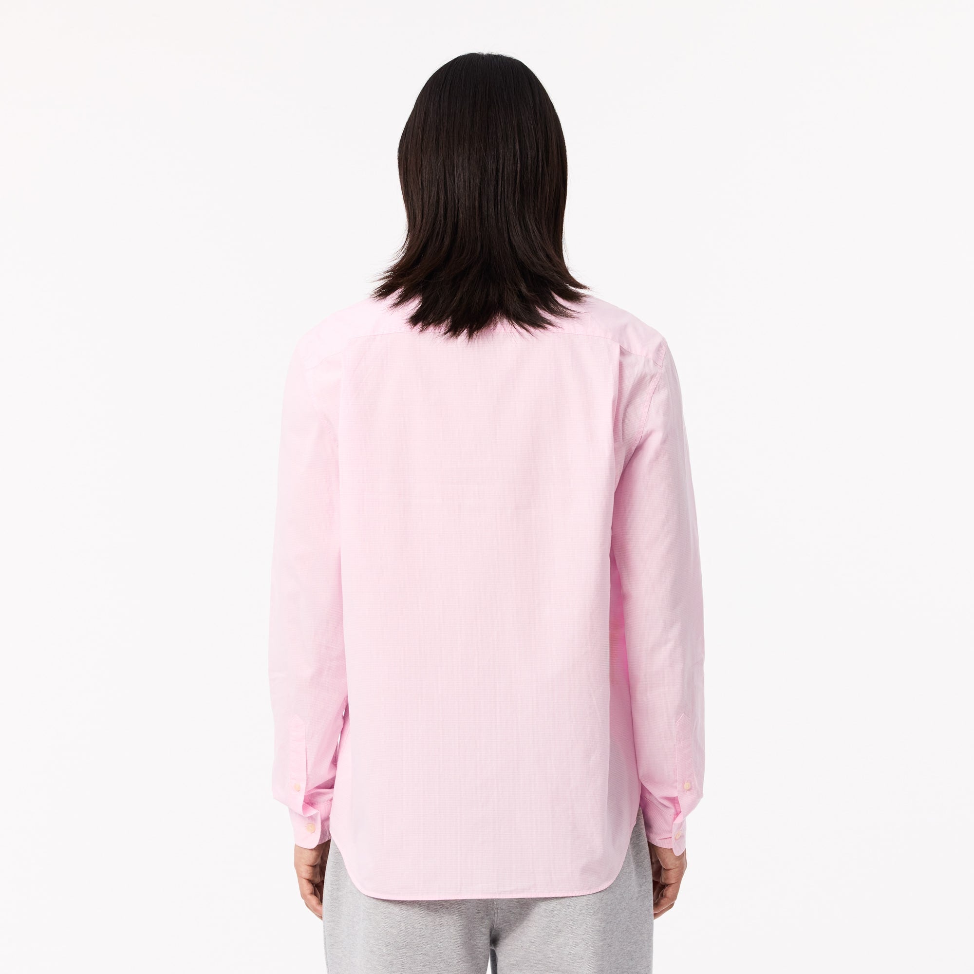 Men's Regular Fit Gingham Poplin Shirt - White / Light Pink