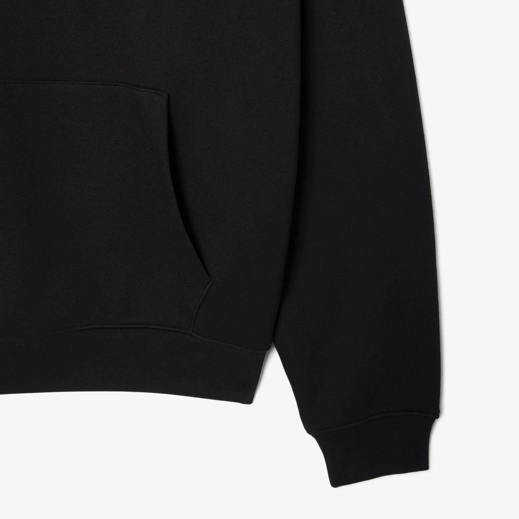 Men's Loose Fit Embroidered Hoodie - Black