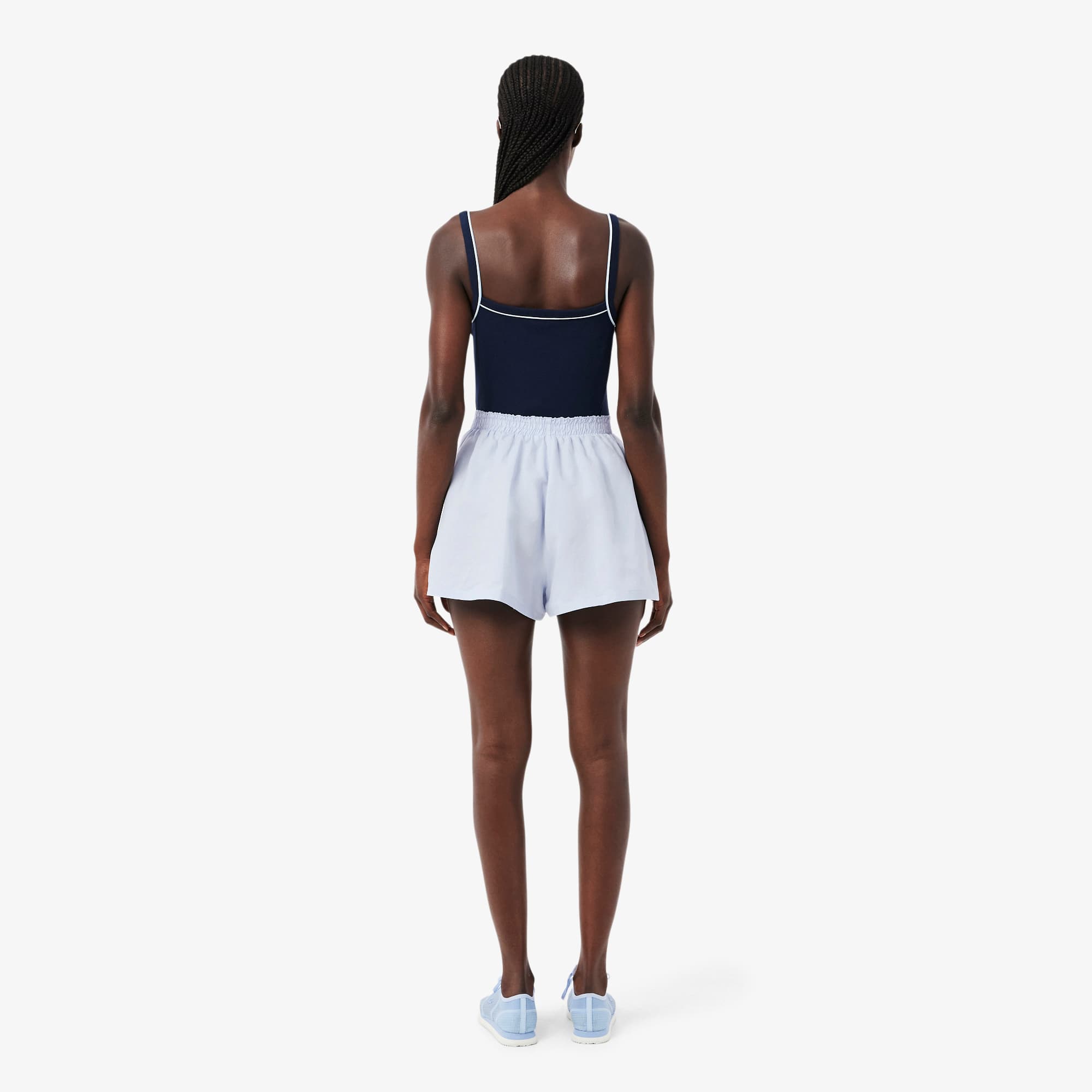Oversized Linen Blend Shorts - Phoenix blue