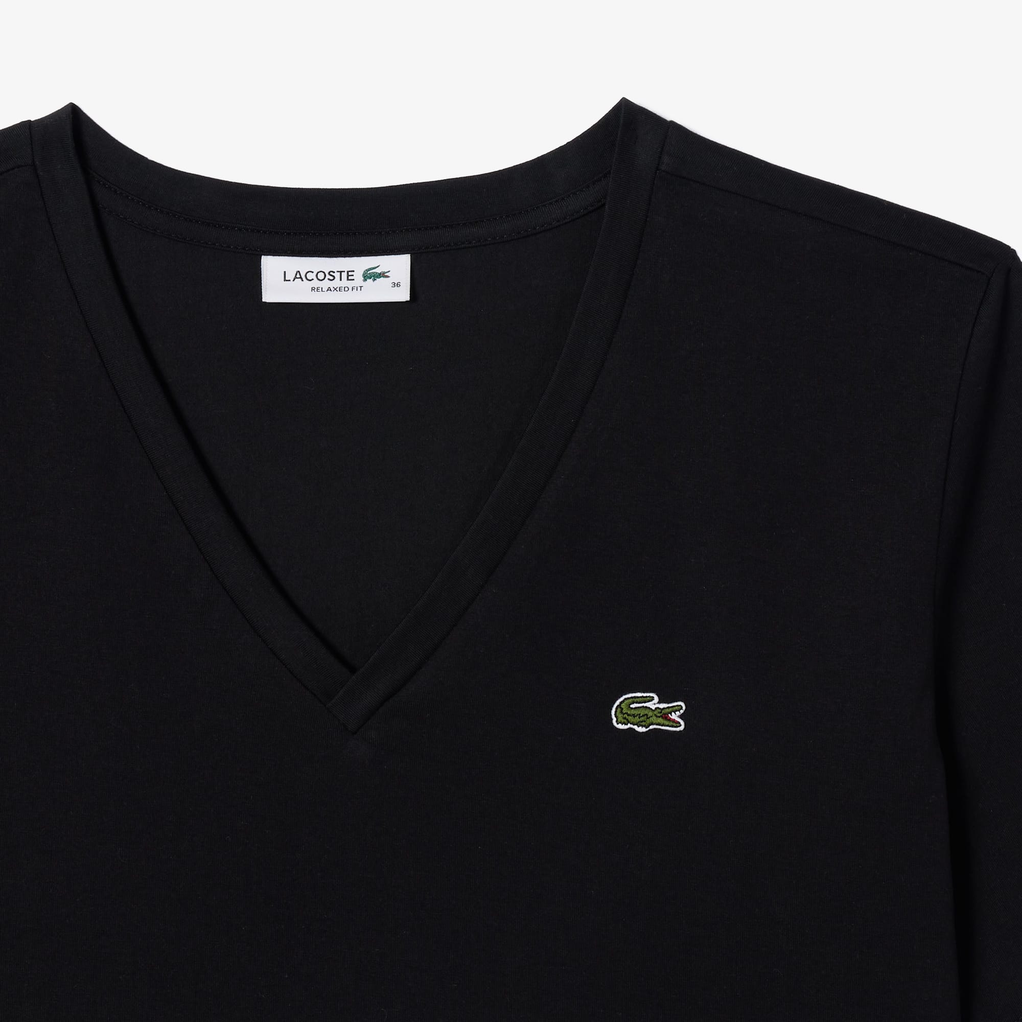 Women's Relaxed Fit Soft Cotton V-Neck T-Shirt - Black