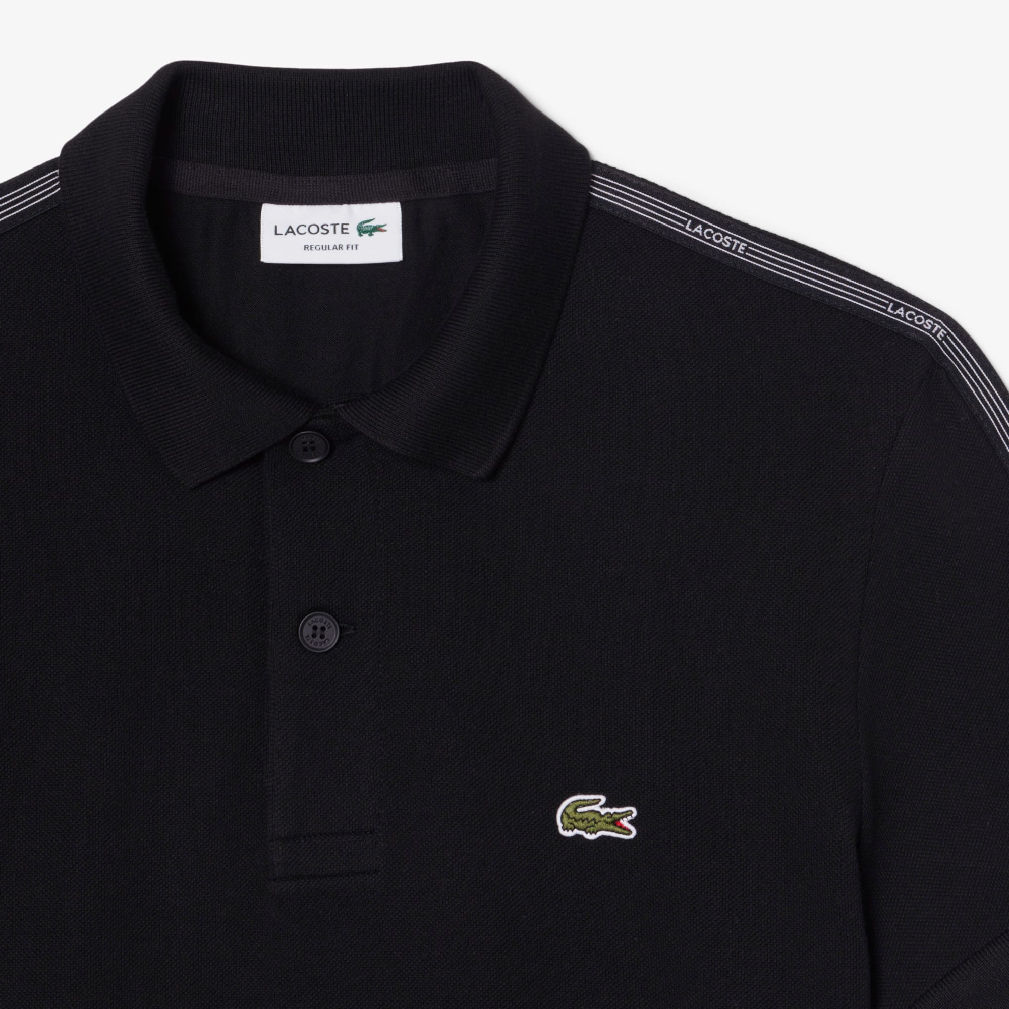 Regular Fit Logo Stripe Polo - Black