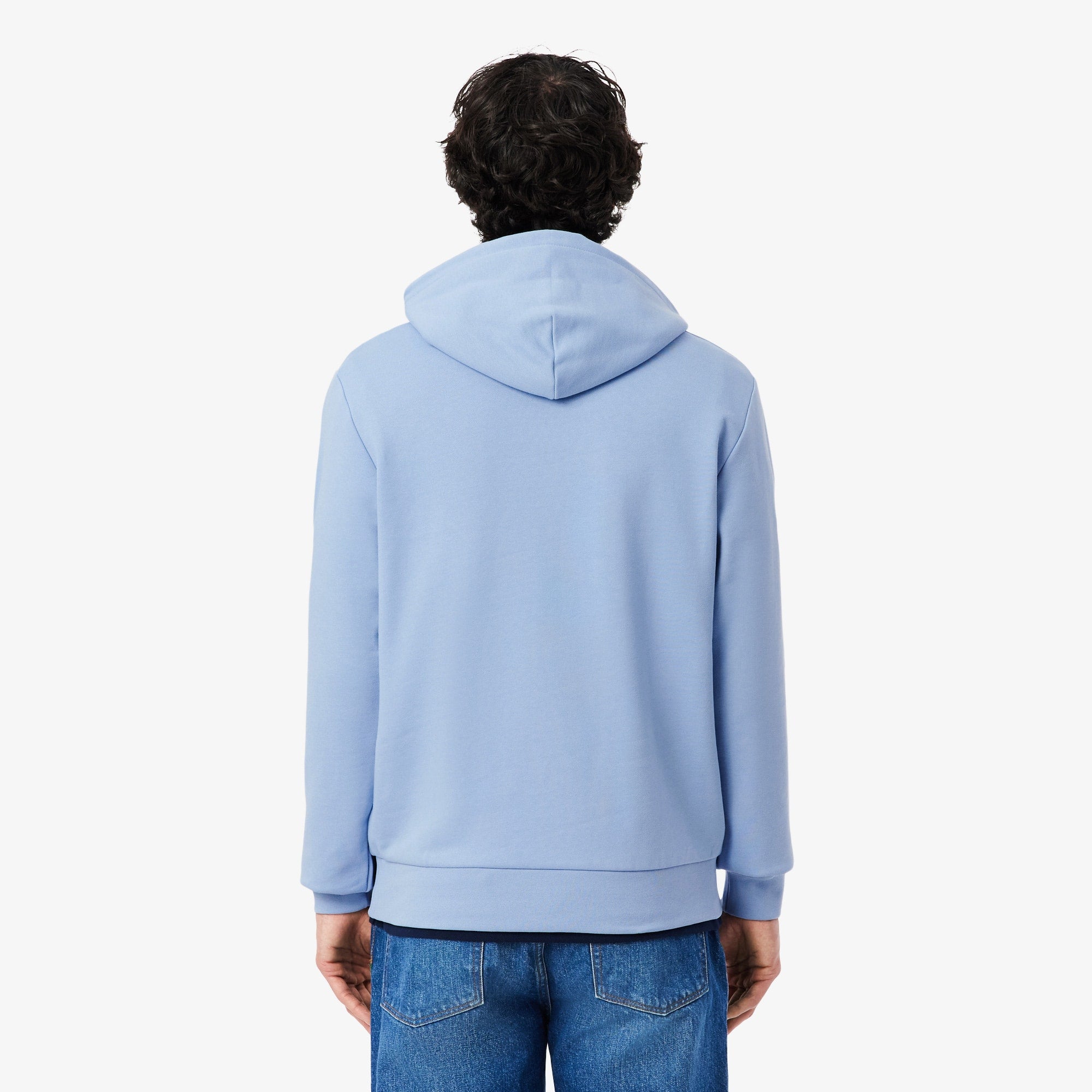Men's Cotton Fleece Hoodie - Light Blue