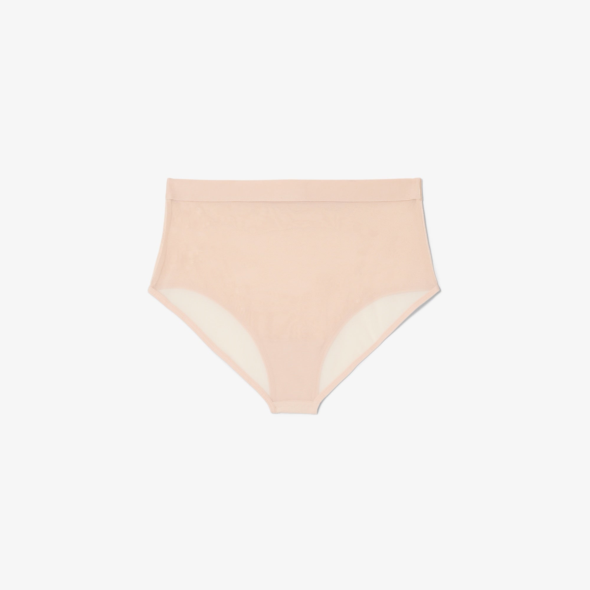 High Waist Mesh Briefs - Beige
