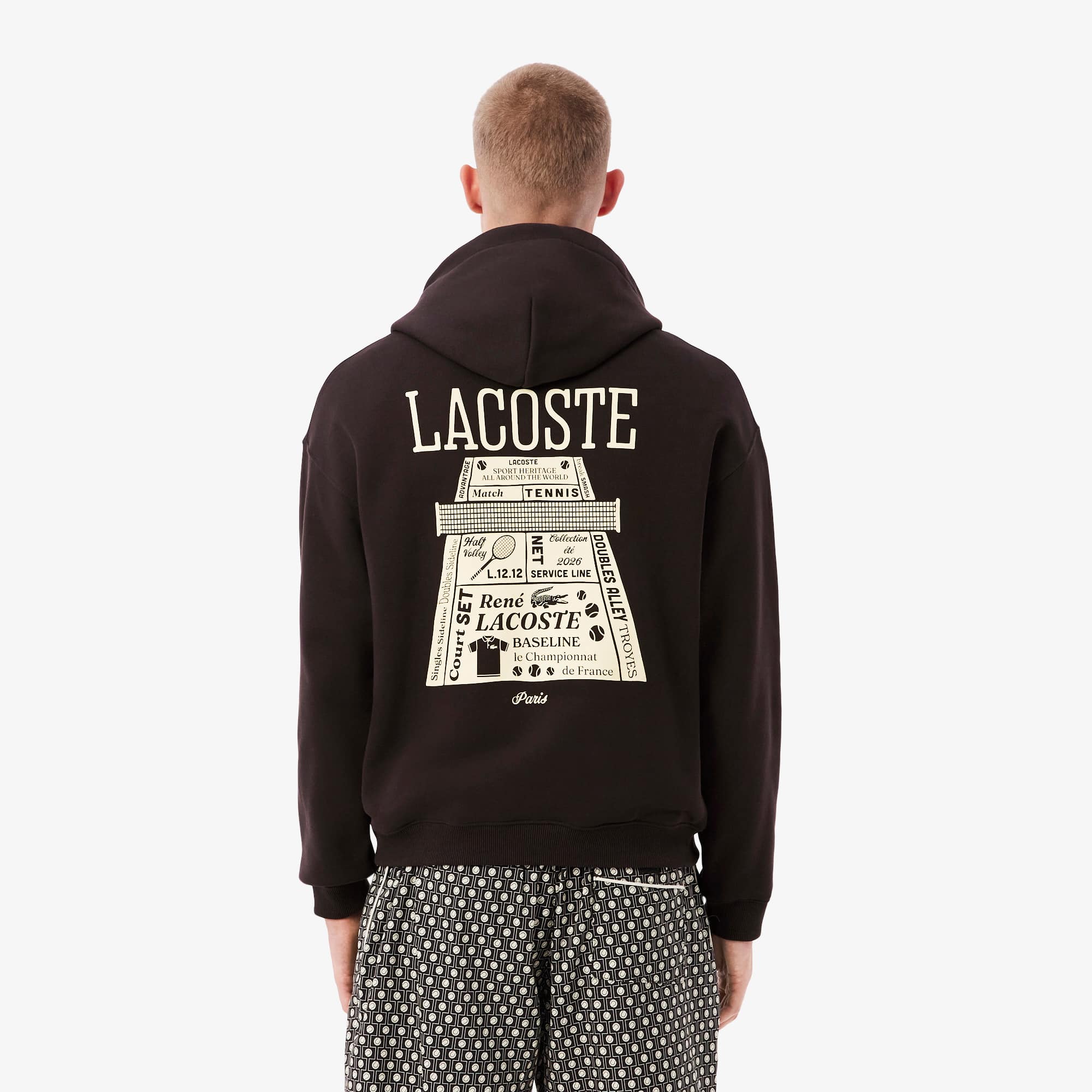 Loose Fit Printed Hoodie - Brown
