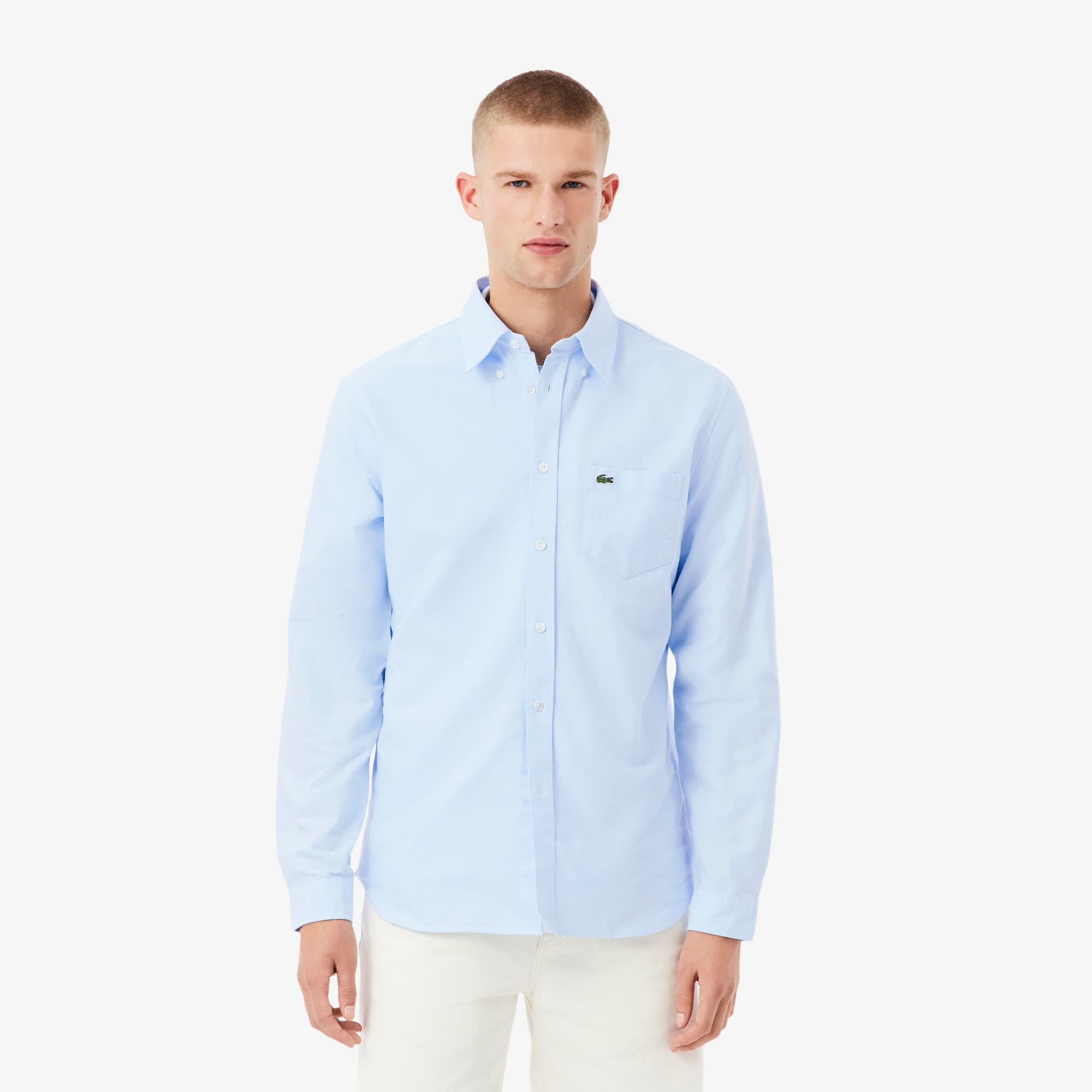 Men's Regular Fit Oxford Shirt - White / Blue