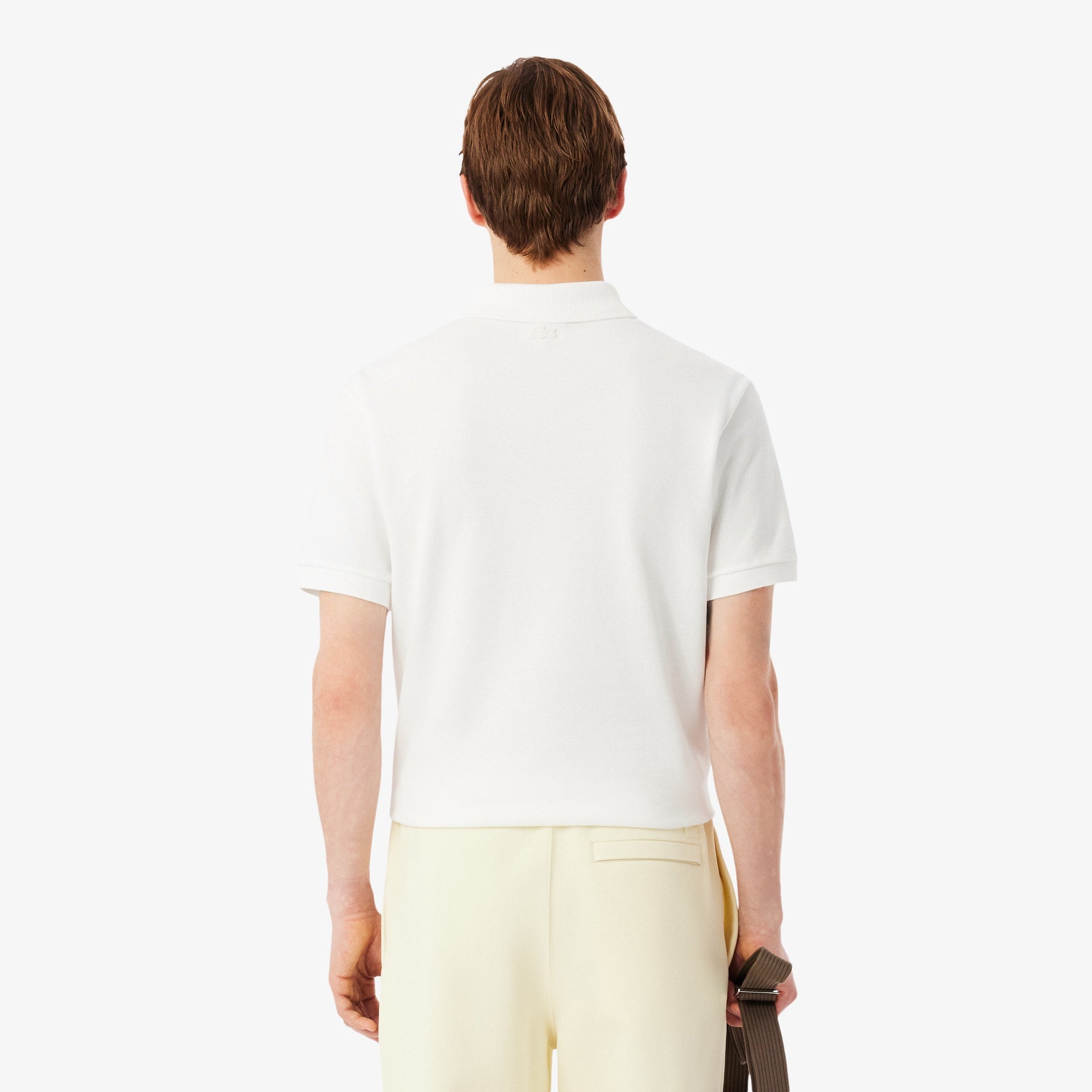 Classic Fit Badge Accent Piqué Polo - White