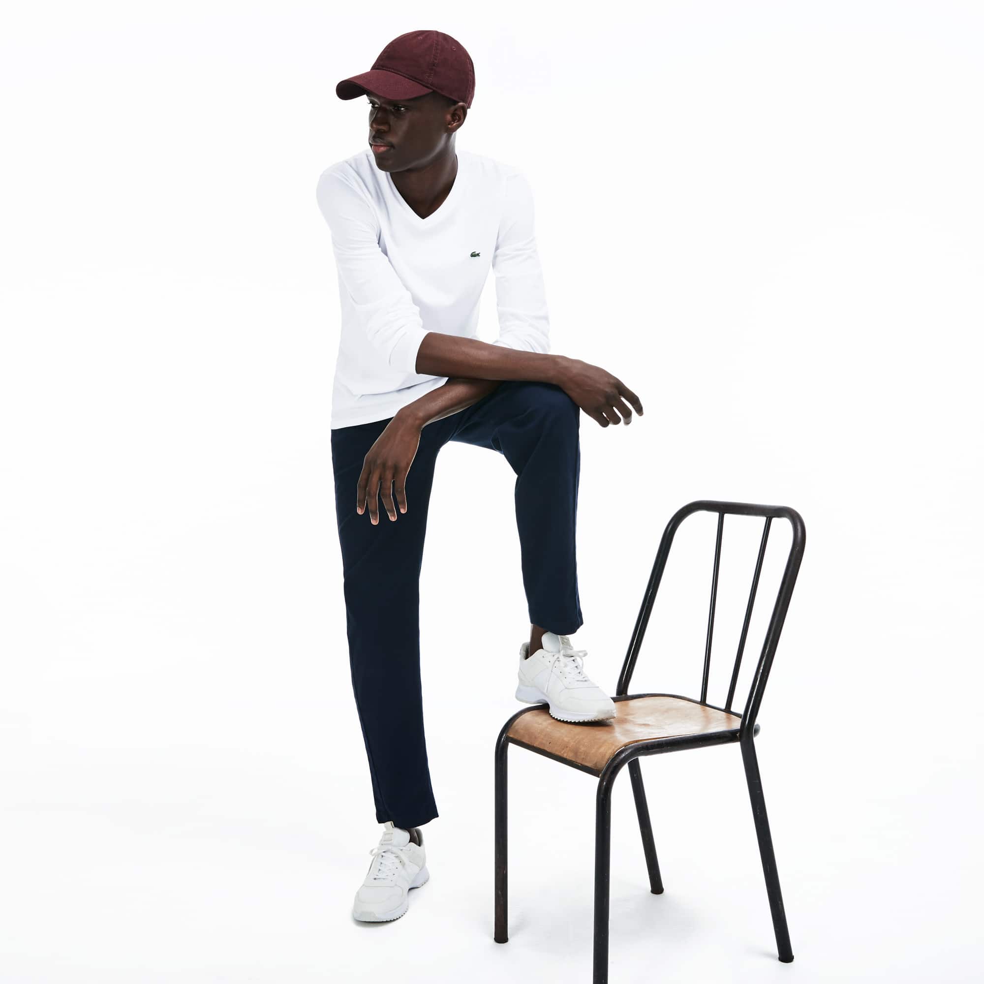 Men's Lightweight Pima Cotton V-Neck T-Shirt - White