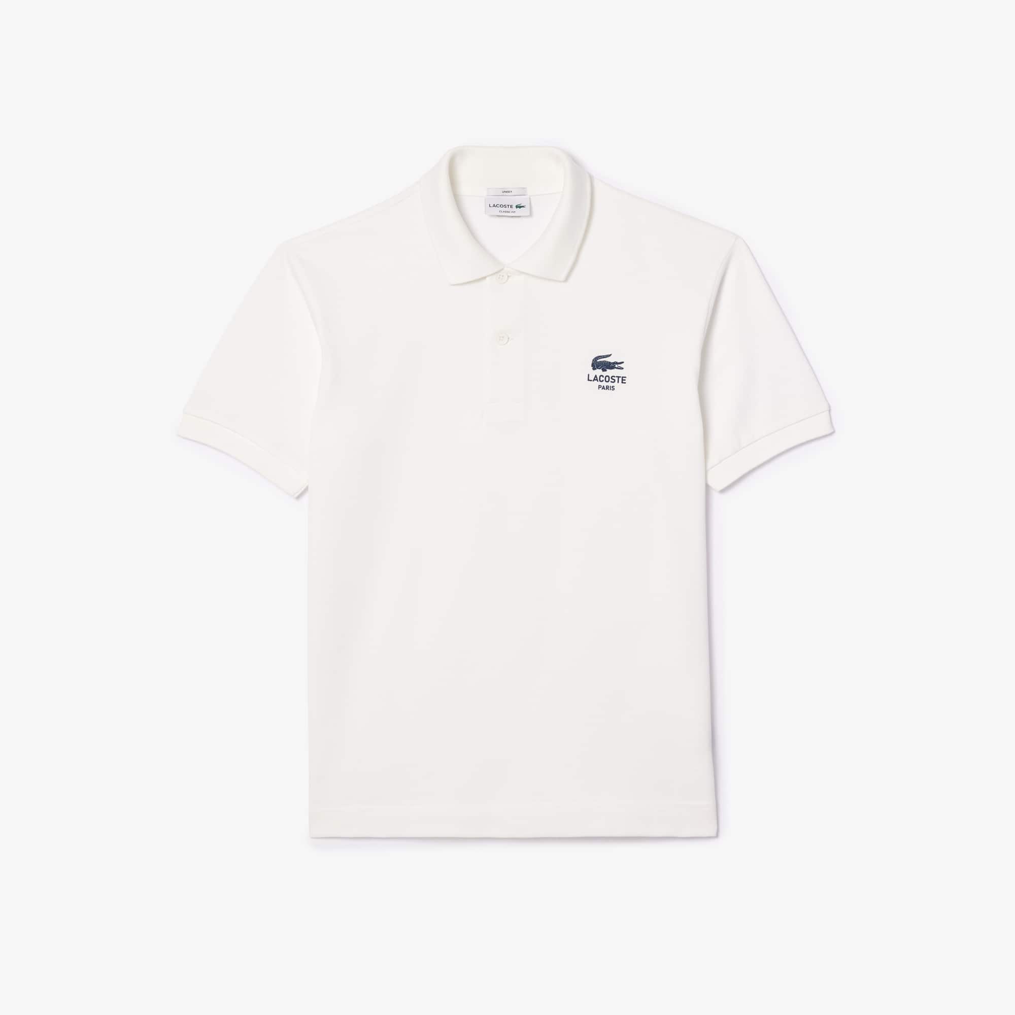 Unisex Classic Fit Signature Print Polo - White