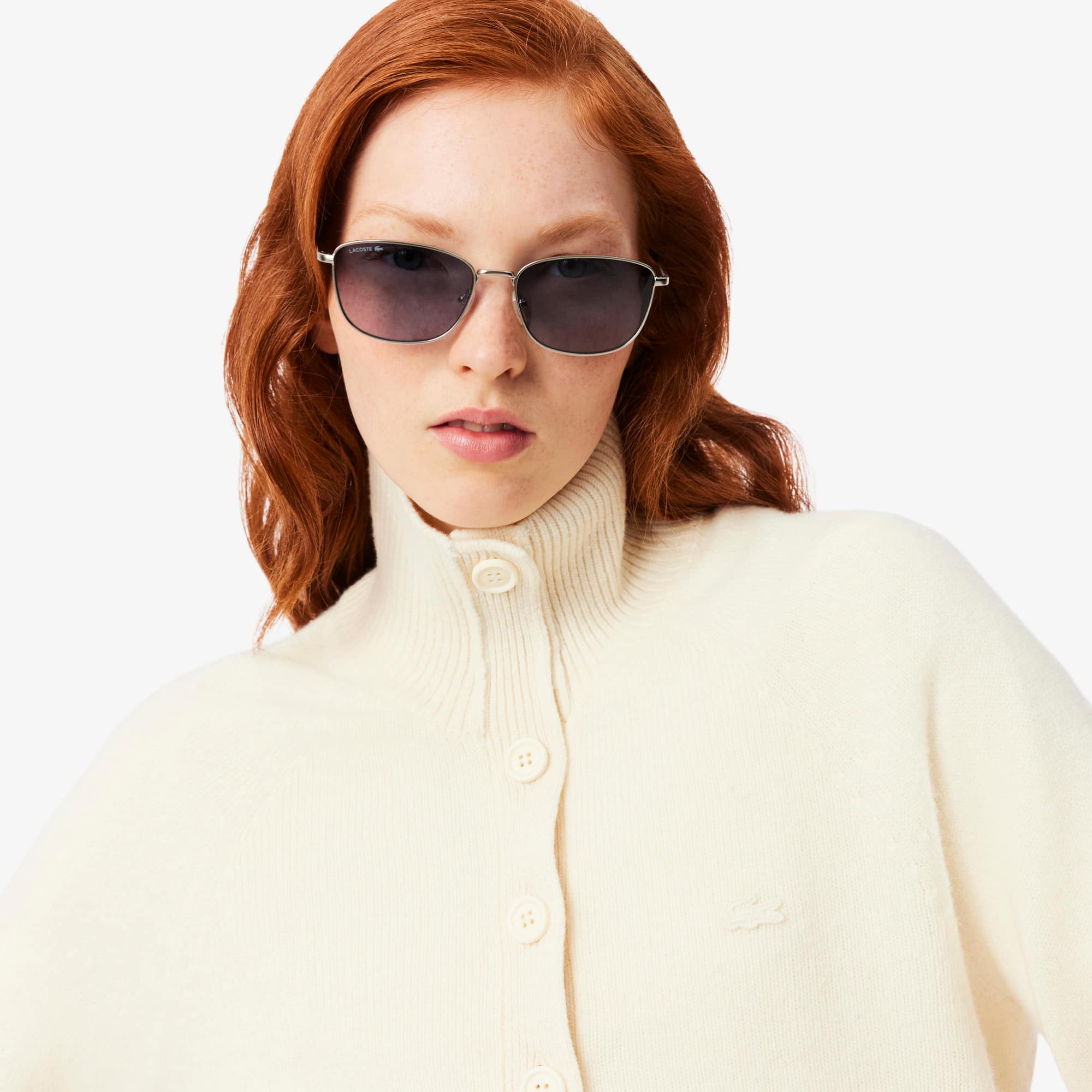 Women's Wool High-Neck Sweater - Cream