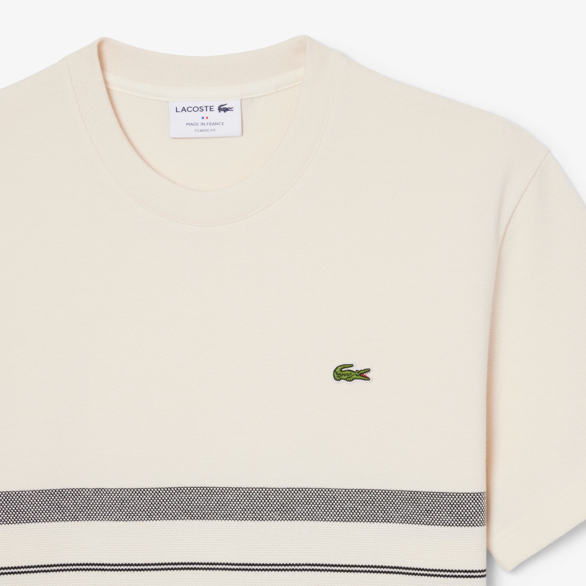 Made In France Striped Piqué T-Shirt - Cream