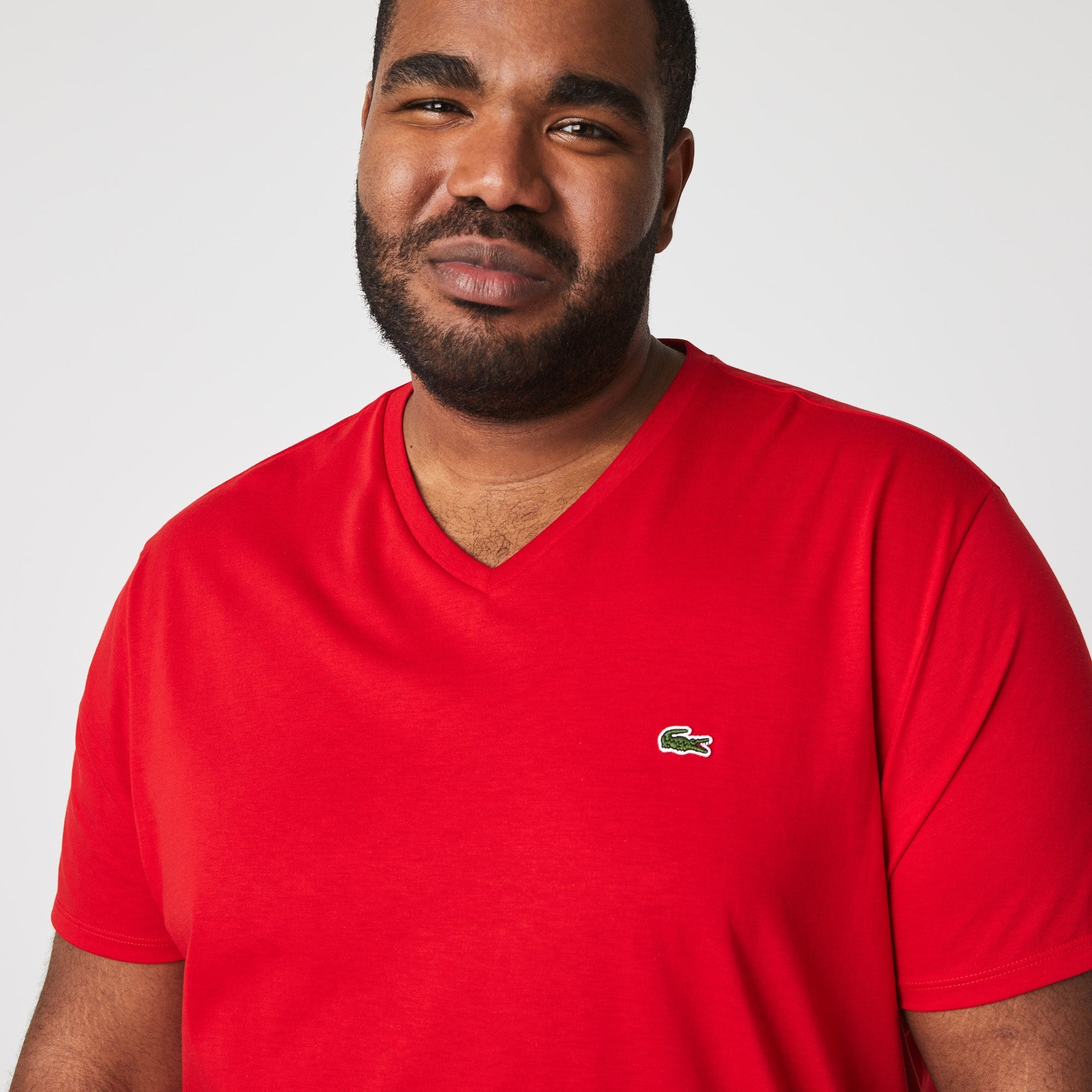 Men's Lightweight Pima Cotton V-Neck T-Shirt - Red