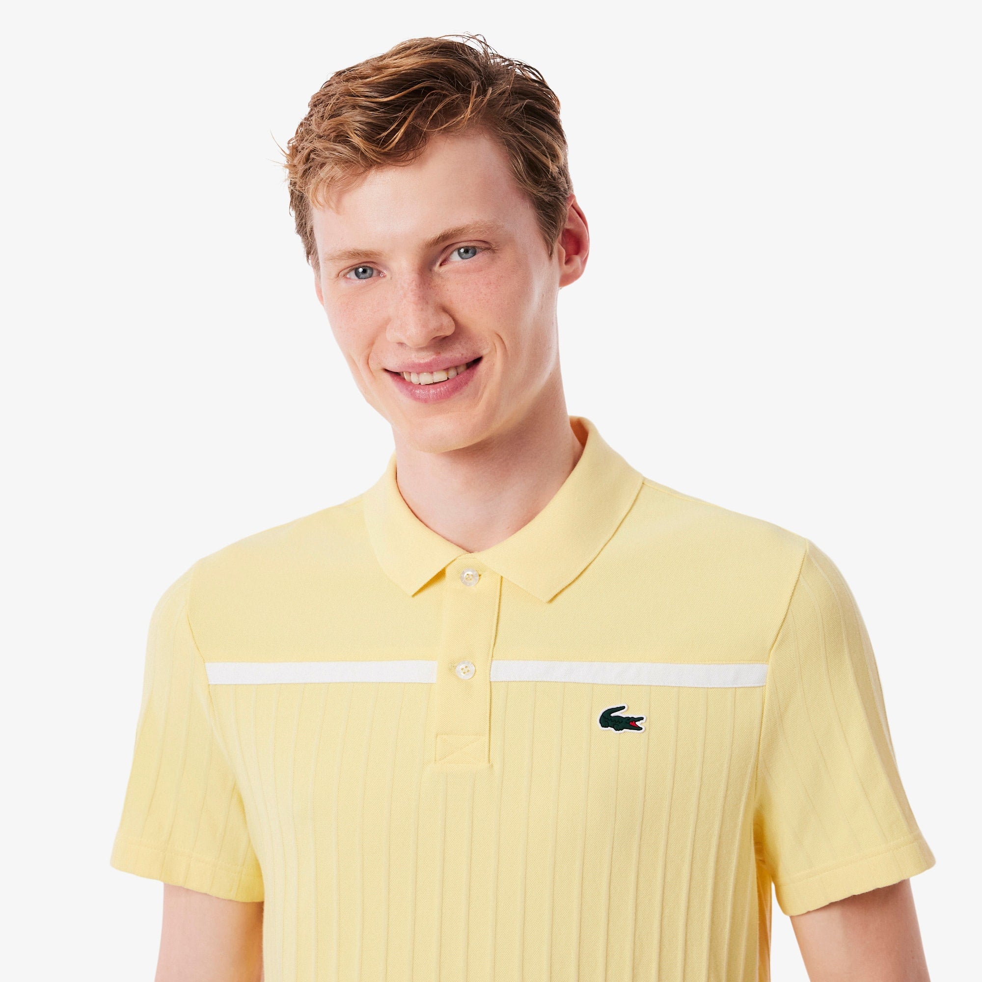 Men's Ultra Dry Badge Accent Tennis Heritage Polo - Yellow / White