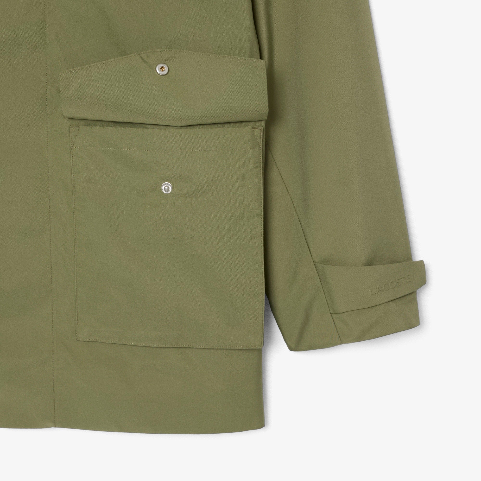 Mid-Length Water-Repellent Windbreaker Jacket - Khaki Green