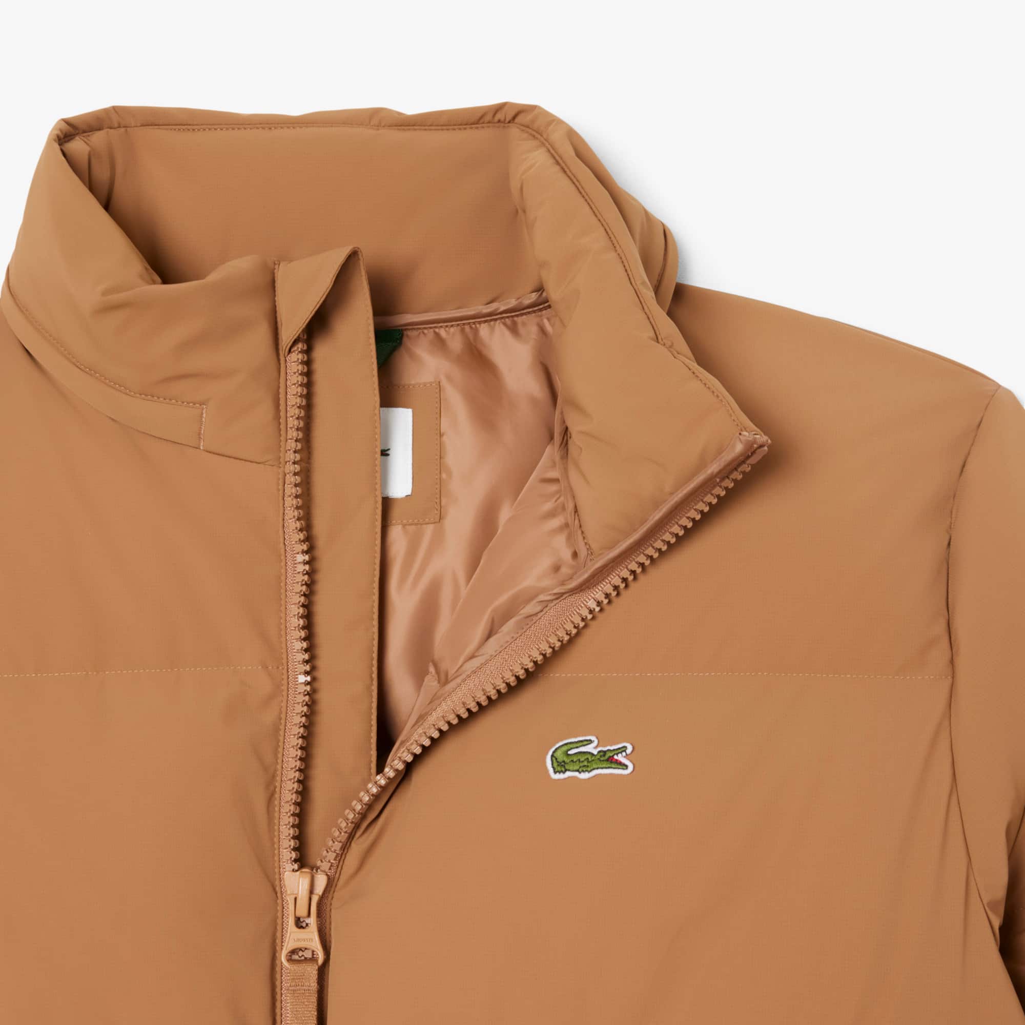 Men's Water-Repellent Hooded Down Jacket - Light Brown