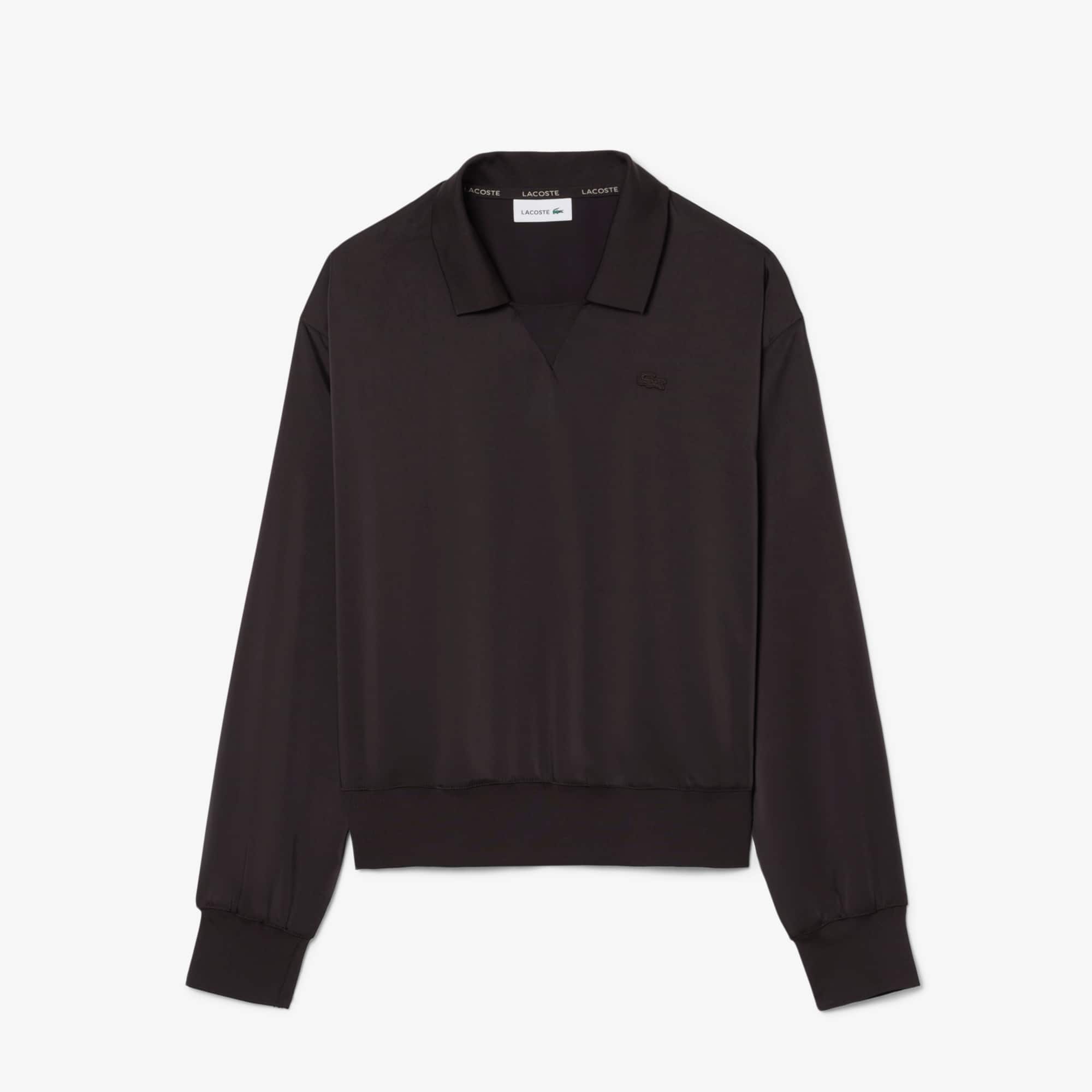 Relaxed Fit Satin Polo - Brown