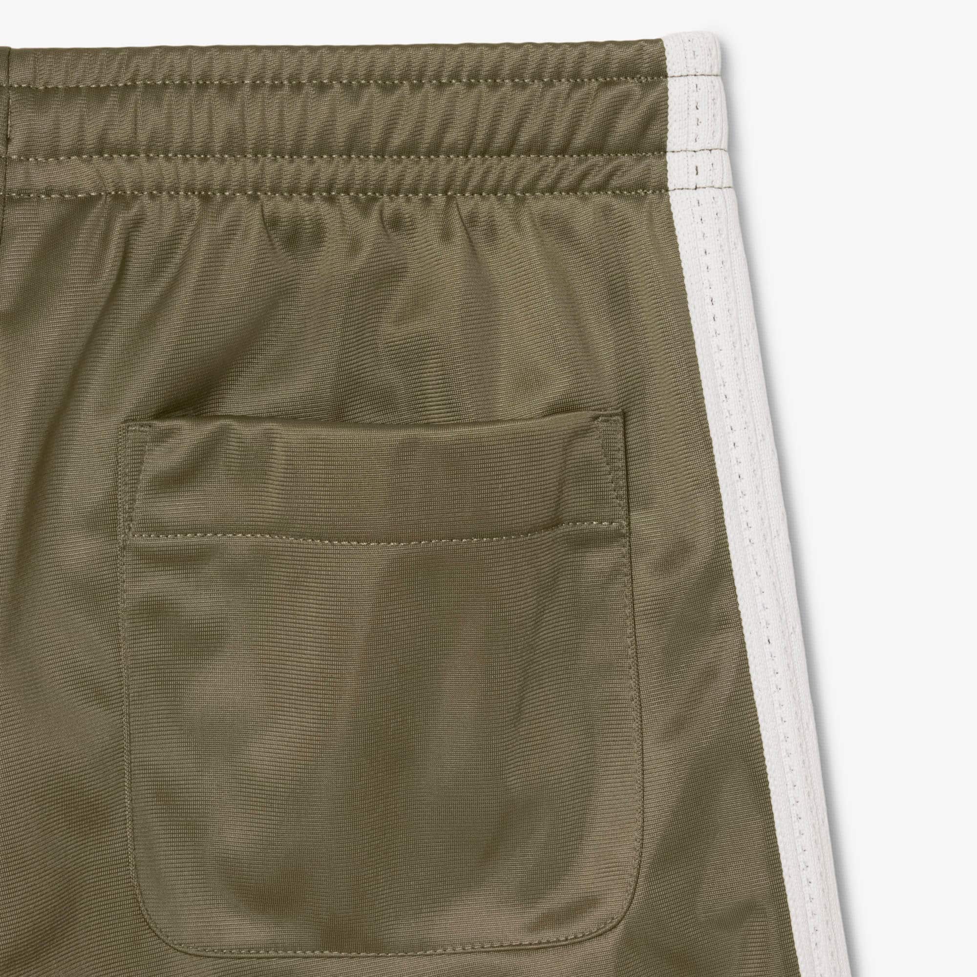 Women's Satin Jersey Pointelle Stripe Shorts - Khaki Green