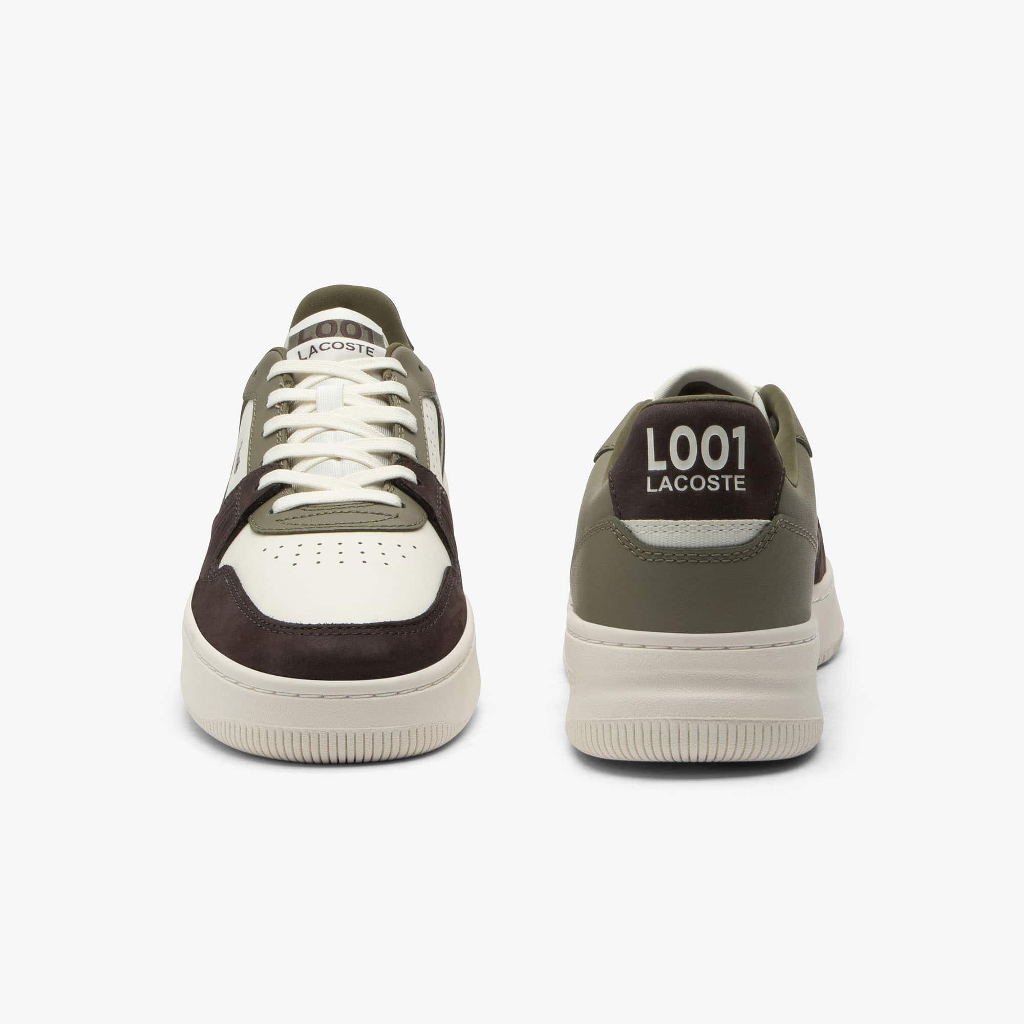 Men's L001 Set Leather Sneakers - KHK/OFF WHT