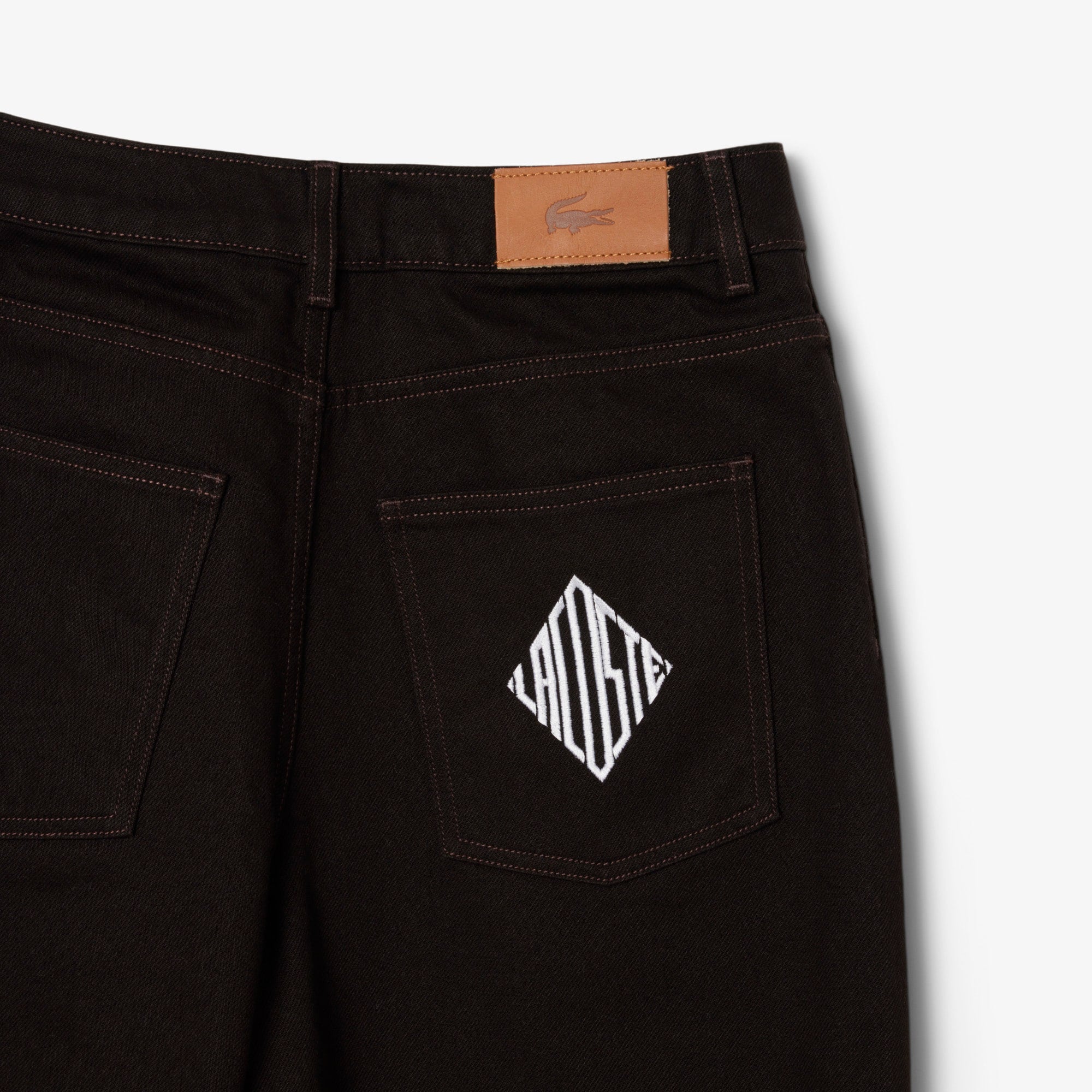 Wide Fit 5 Pocket Jeans - Brown