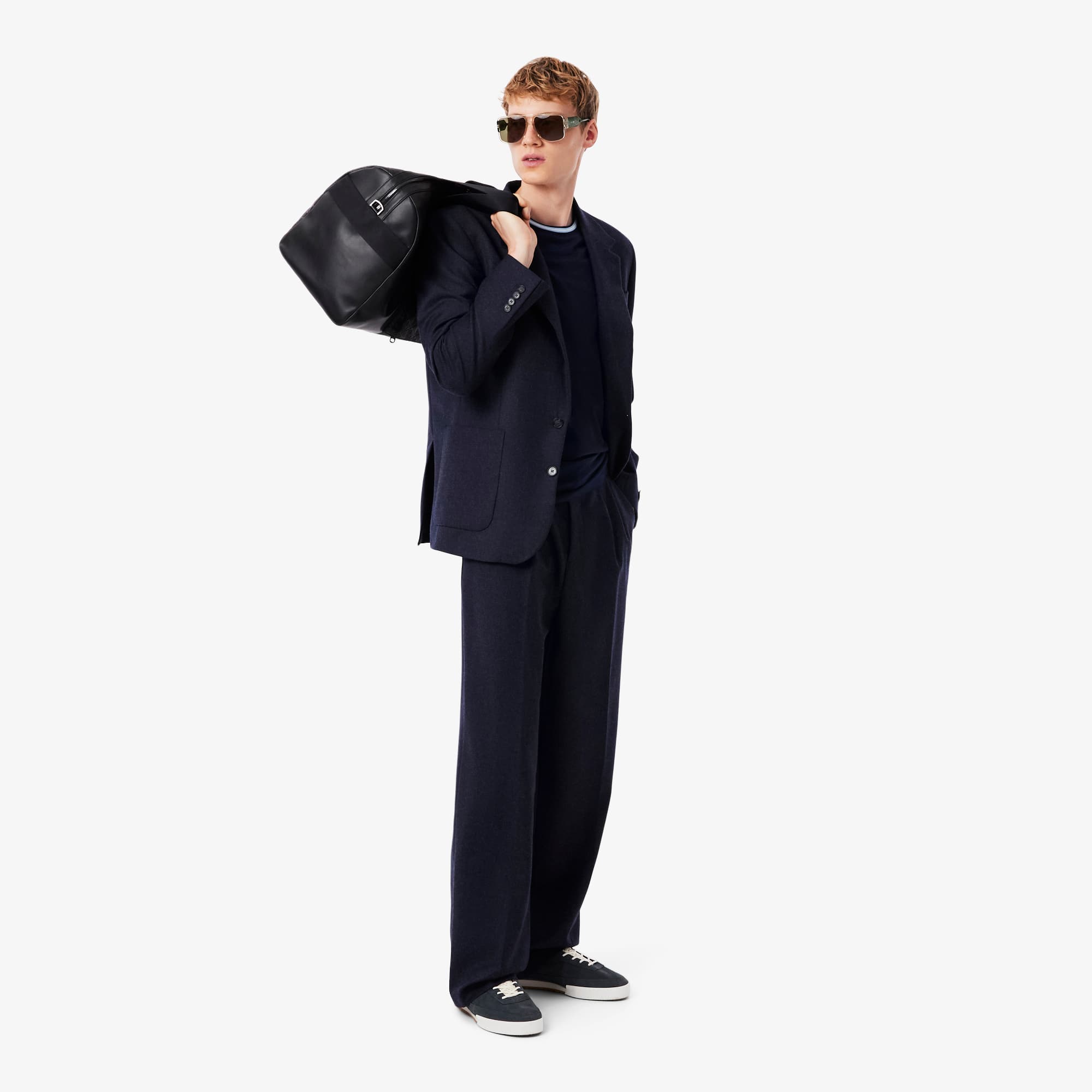 Men's Straight Fit Felted Wool Pants - Blue