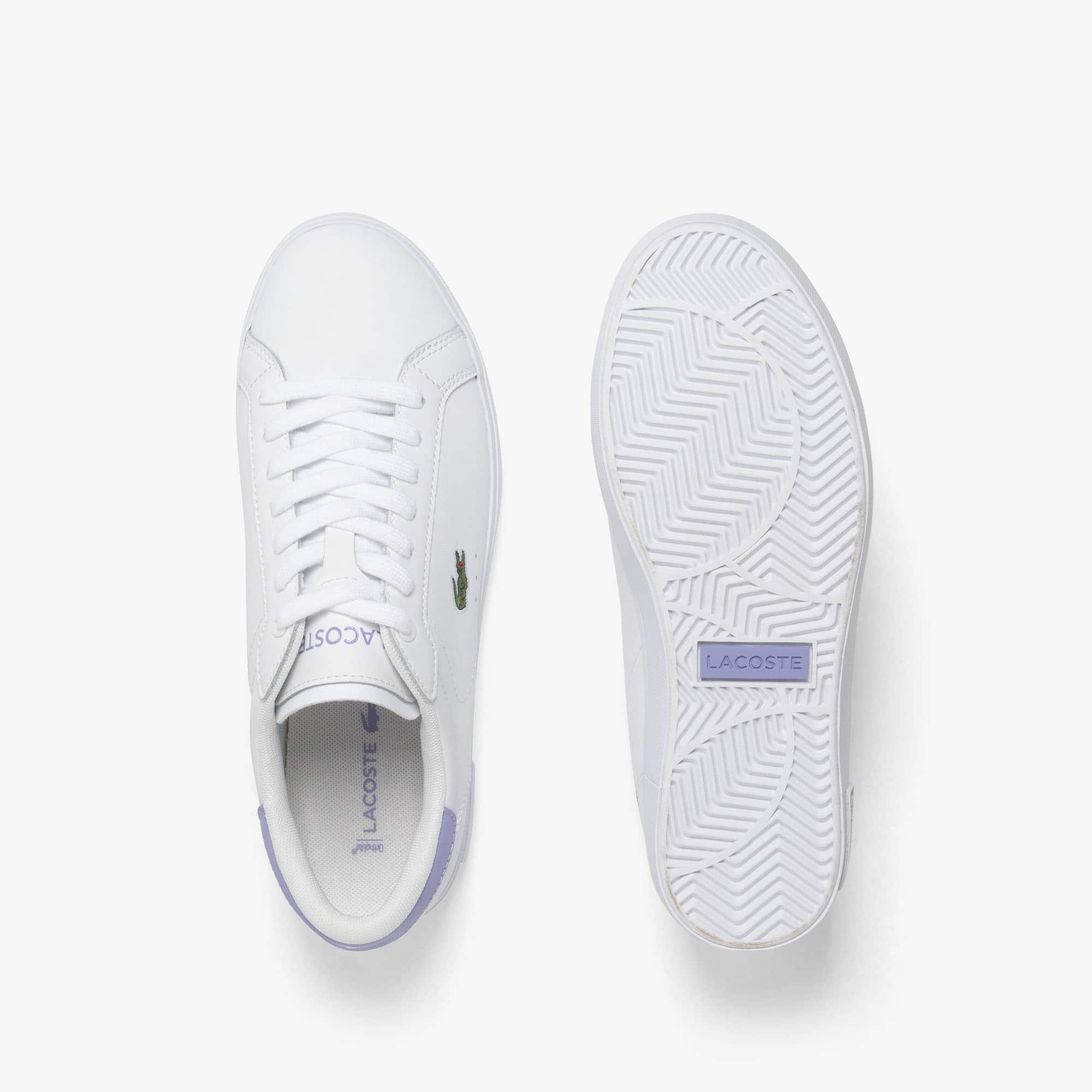Women's Powercourt Leather Sneakers - WHT/LT PURP