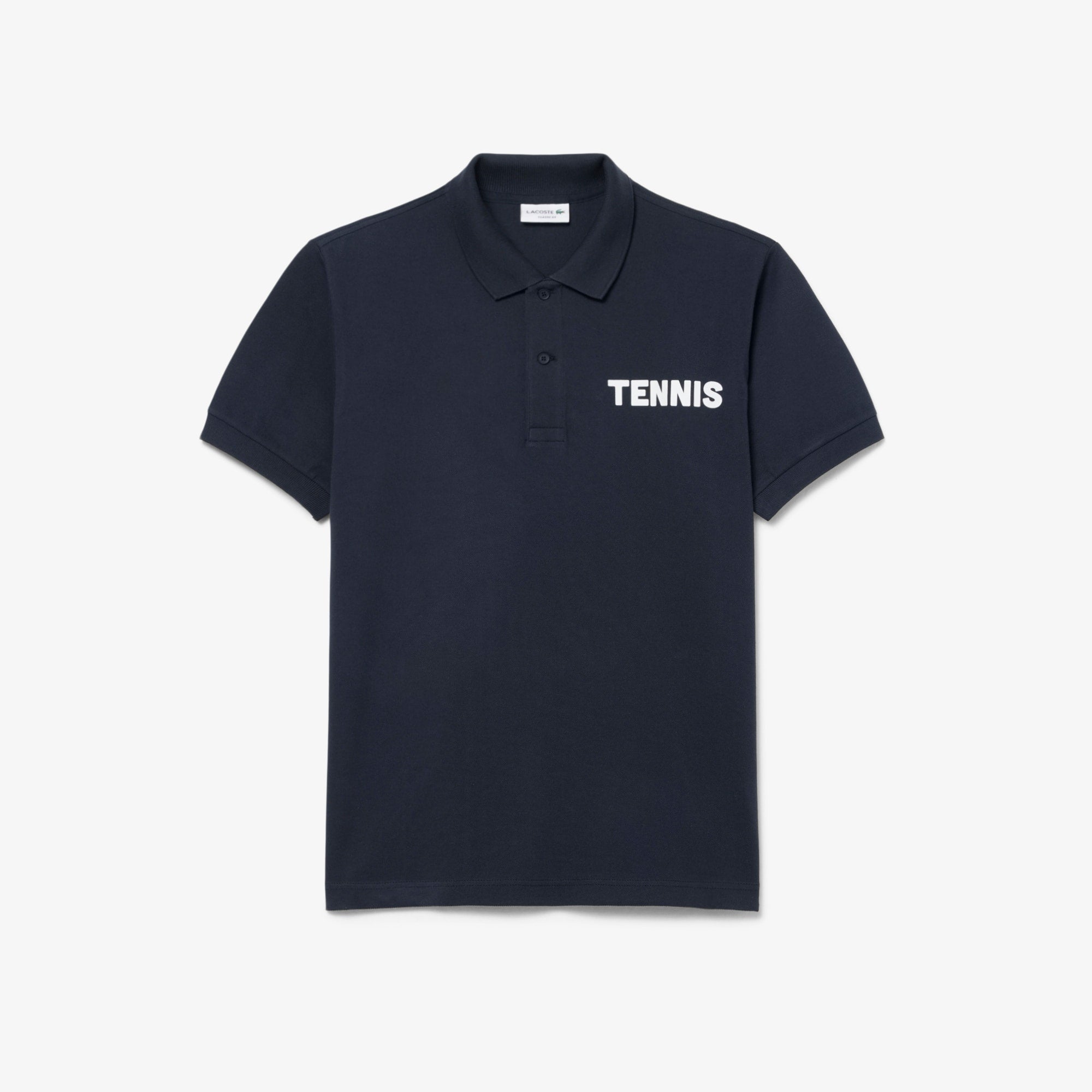 Classic Fit Printed Petit Piqué Polo - Black