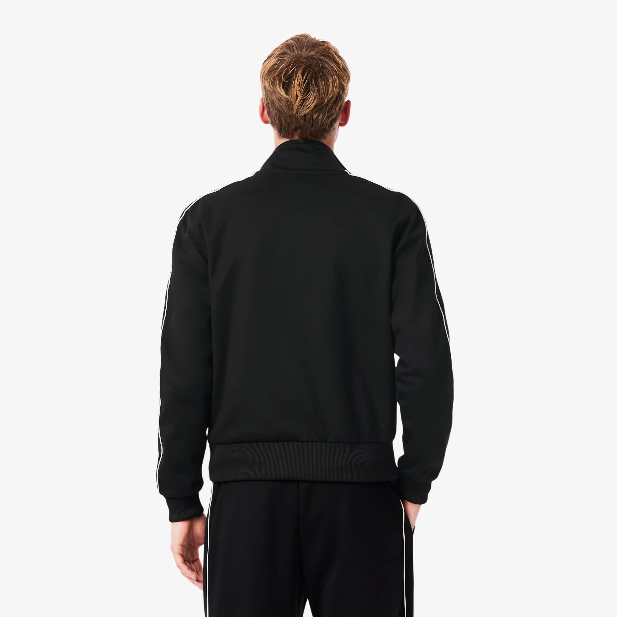 Men's Paris Piqué Zip-Up Track Jacket - Black