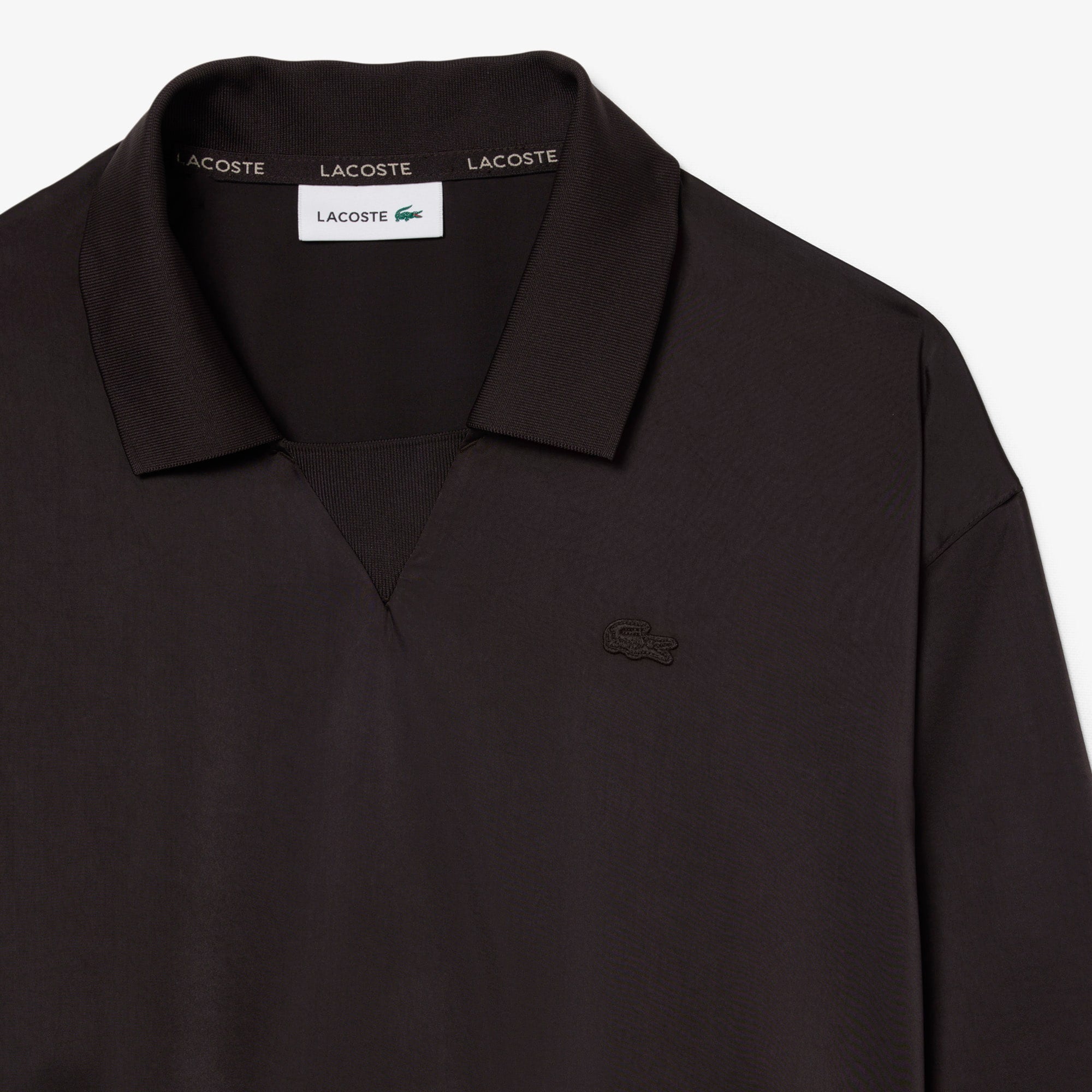 Relaxed Fit Satin Polo - Brown