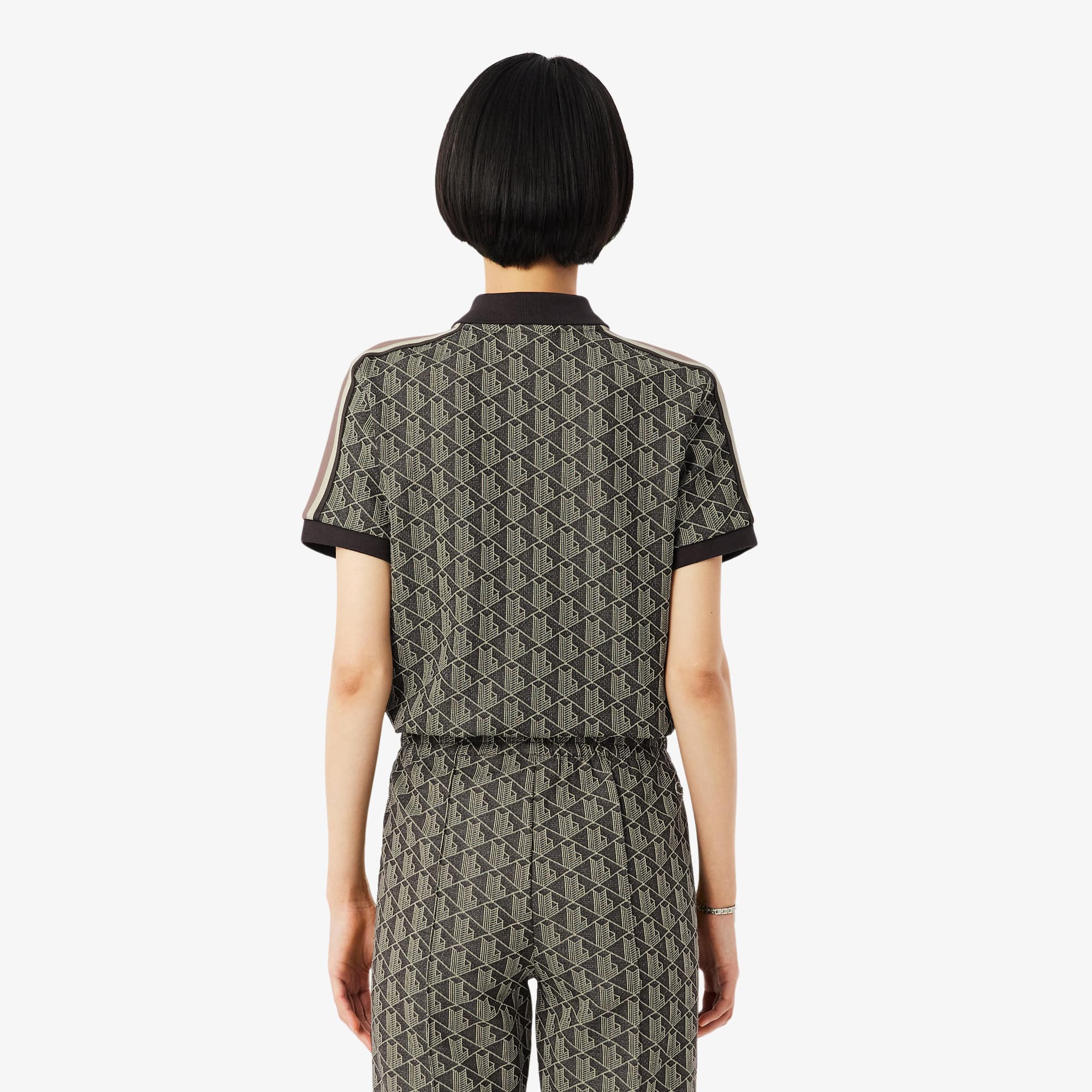 Women's Slim Fit Monogram Polo - Marron / Jaune