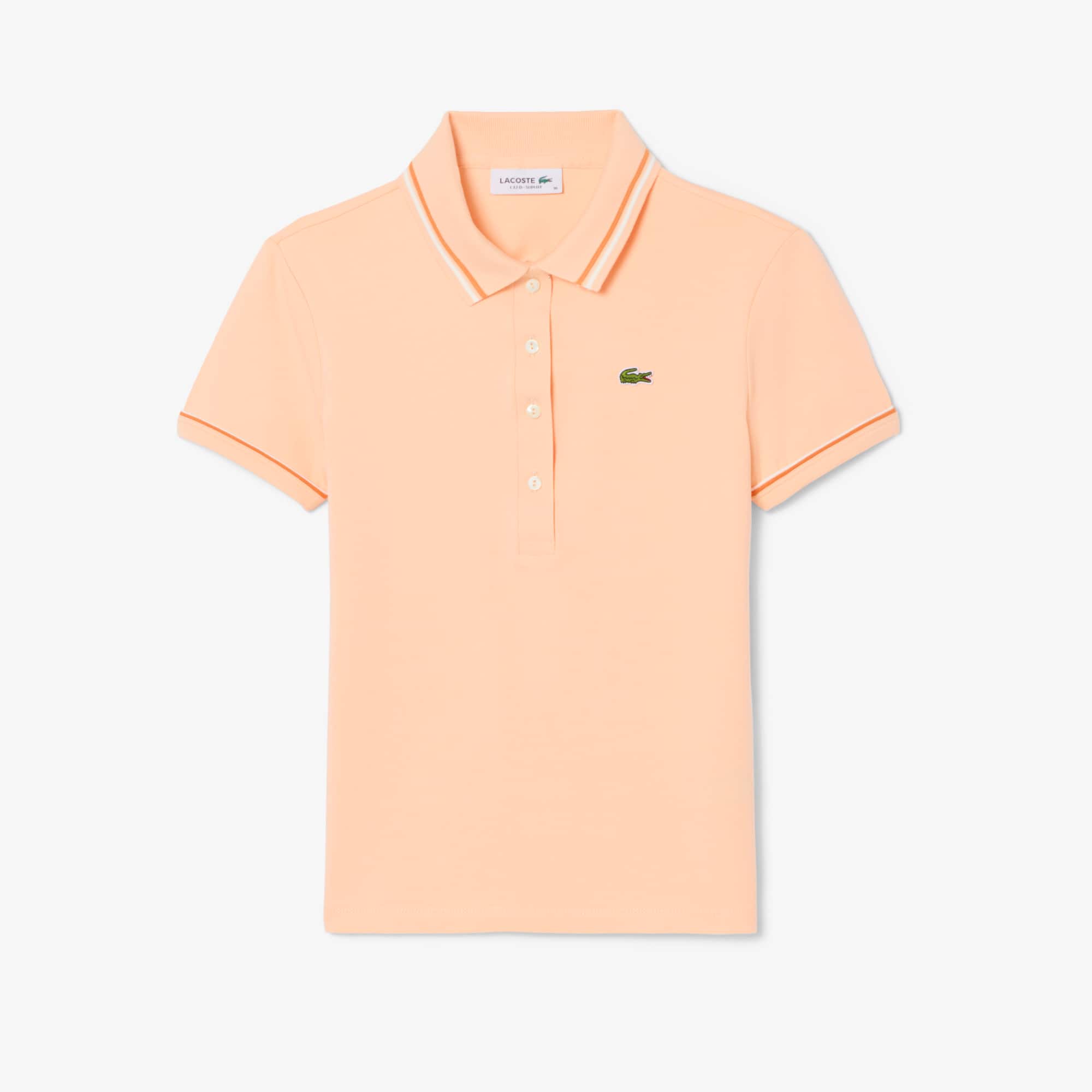 Women's L.12.D Slim Fit Trim Detail Polo - Rose Pale / Blanc / Orange