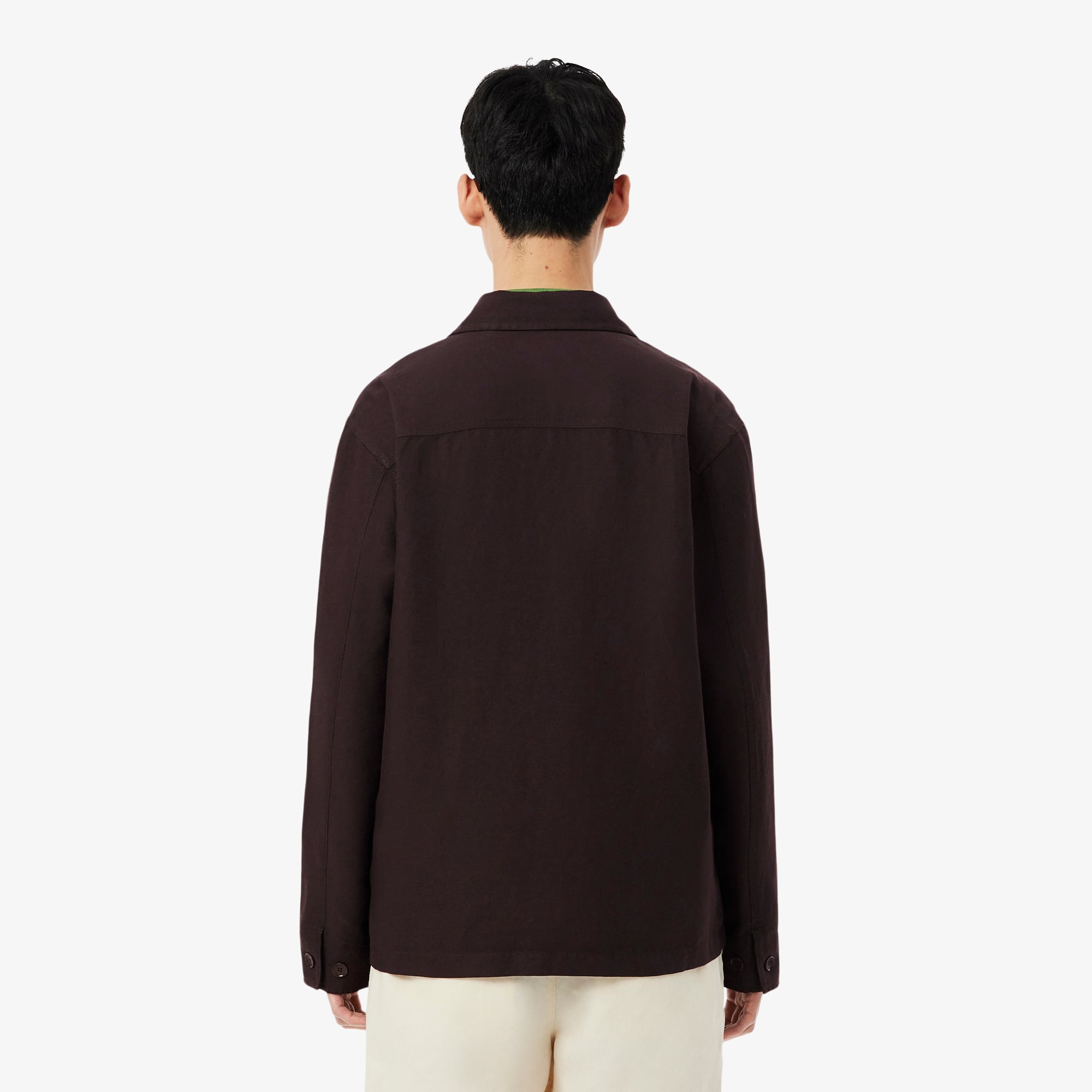 Linen Blend Overshirt - Brown