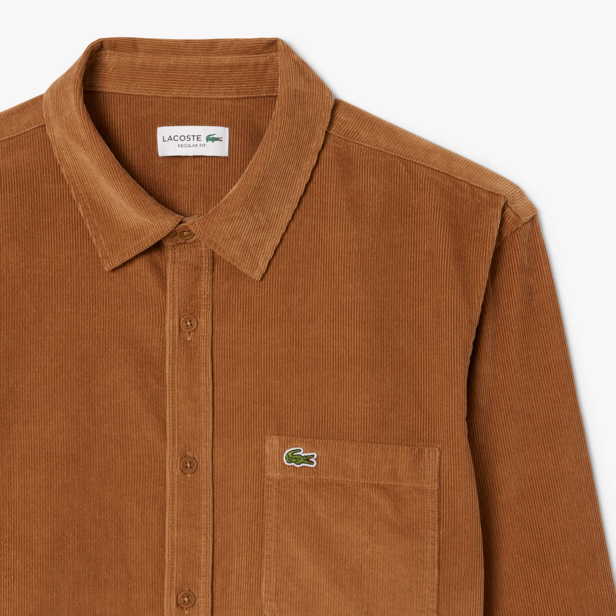 Men's Regular Fit Velour Shirt - Brown