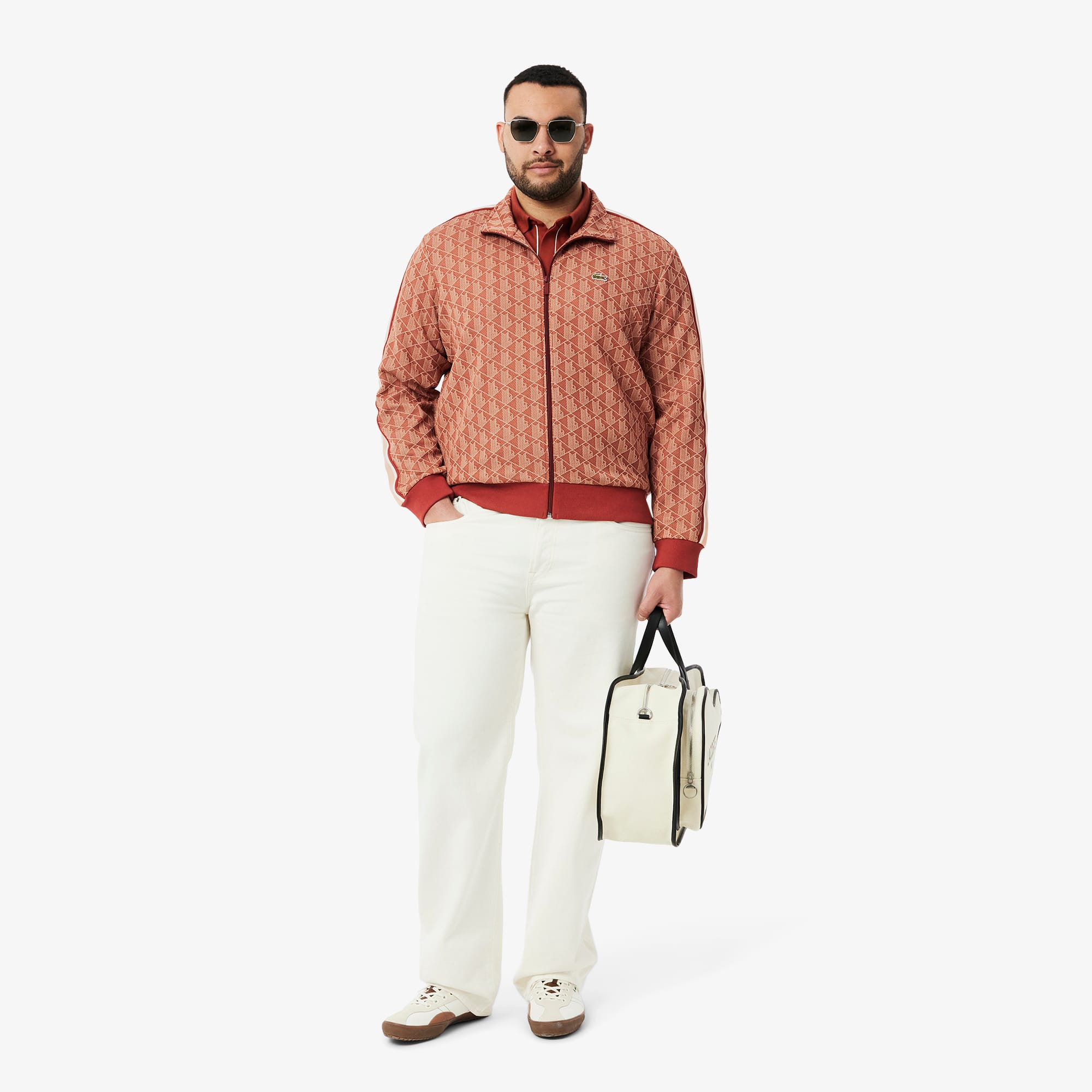 Men's Paris Zip-Up Track Jacket - Brown / Beige
