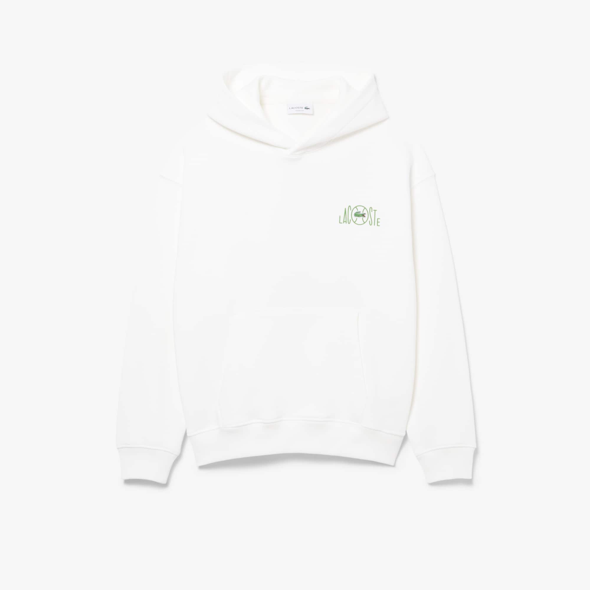 Multi Print Fleece Hoodie - White